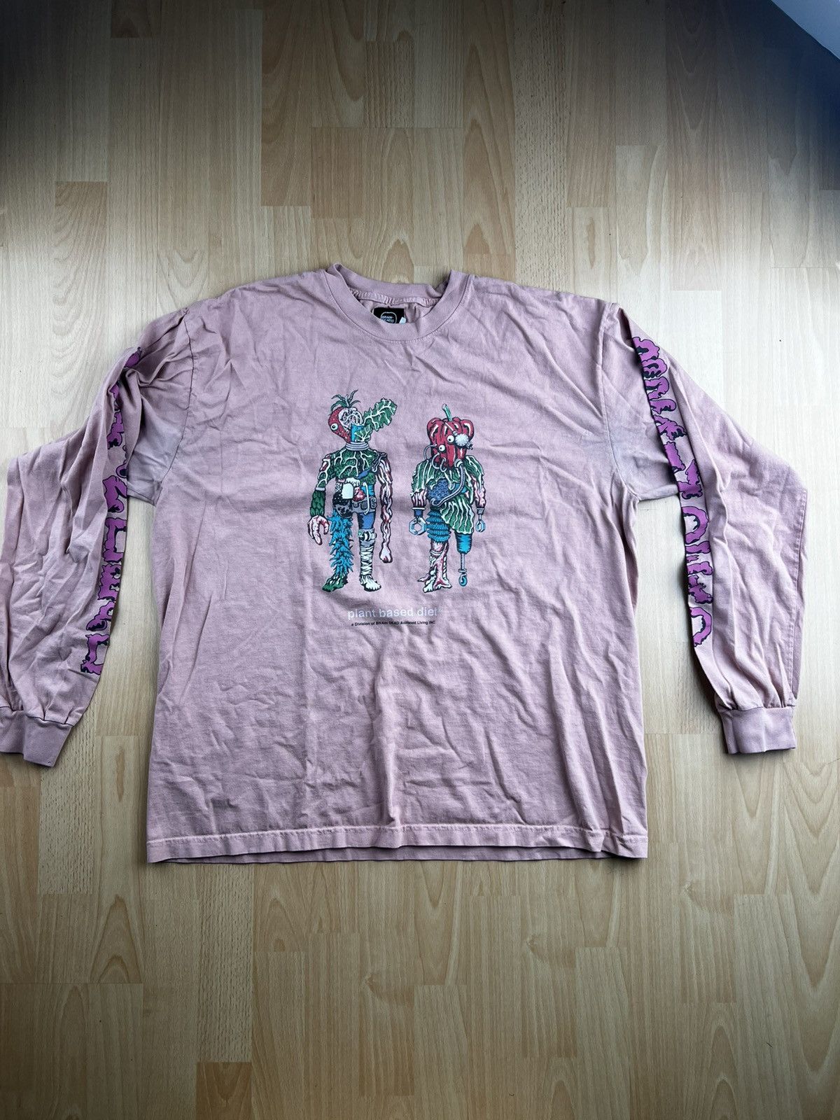 Brain Dead Brain Dead Vegetable Rights Pink Long Sleeve Tee