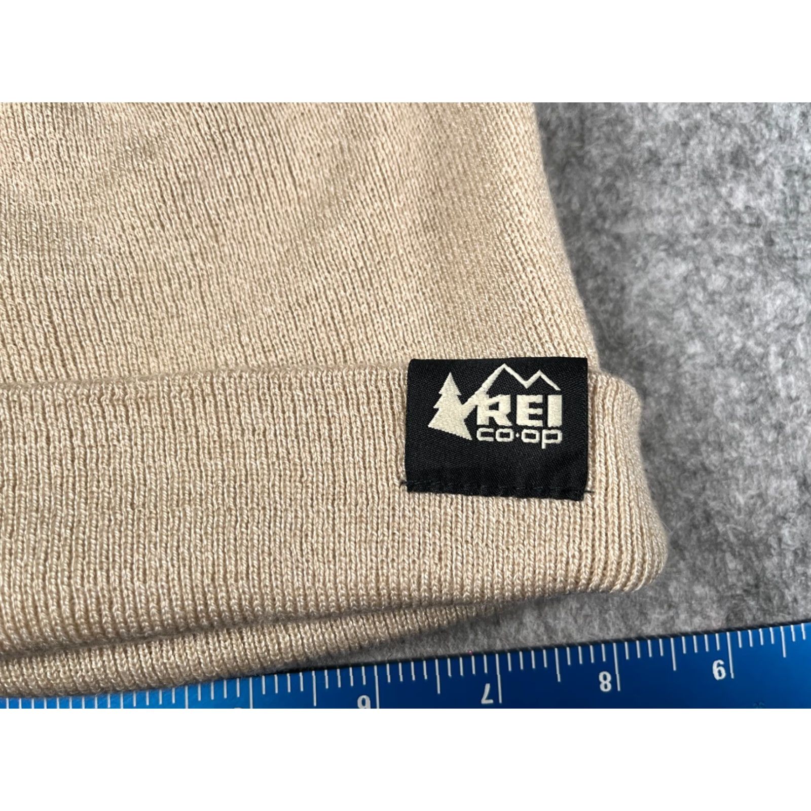Vintage REI Co-op Beanie Toque Adult One Size Beige Knit Acrylic Wool Blend Hat Mens Beanie Cap Camp Outdoor Fishing 90s Size ONE SIZE - 2 Thumbnail