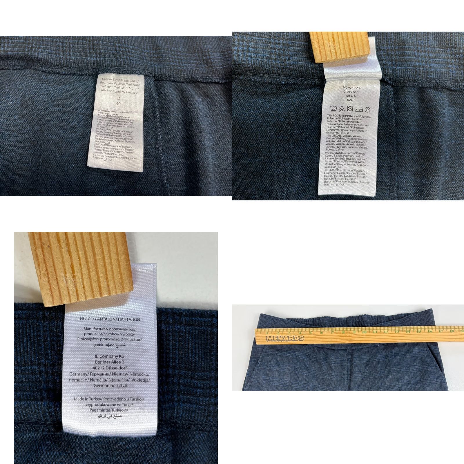 Vintage Jake*s Women’s Check Pants NWT Navy 40 Regular Elastic Pleated Straight Waist Pockets Stretch Modern Business Casual Travel Mens Womens Girls Boys Size 27" / US 4 / IT 40 - 9 Thumbnail
