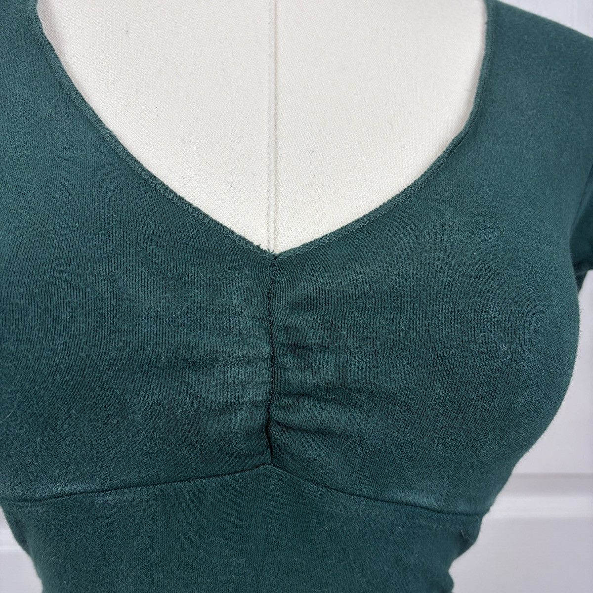 Other Dark green v neck short sleeve crop top Size XS / US 0-2 / IT 36-38 - 2 Thumbnail