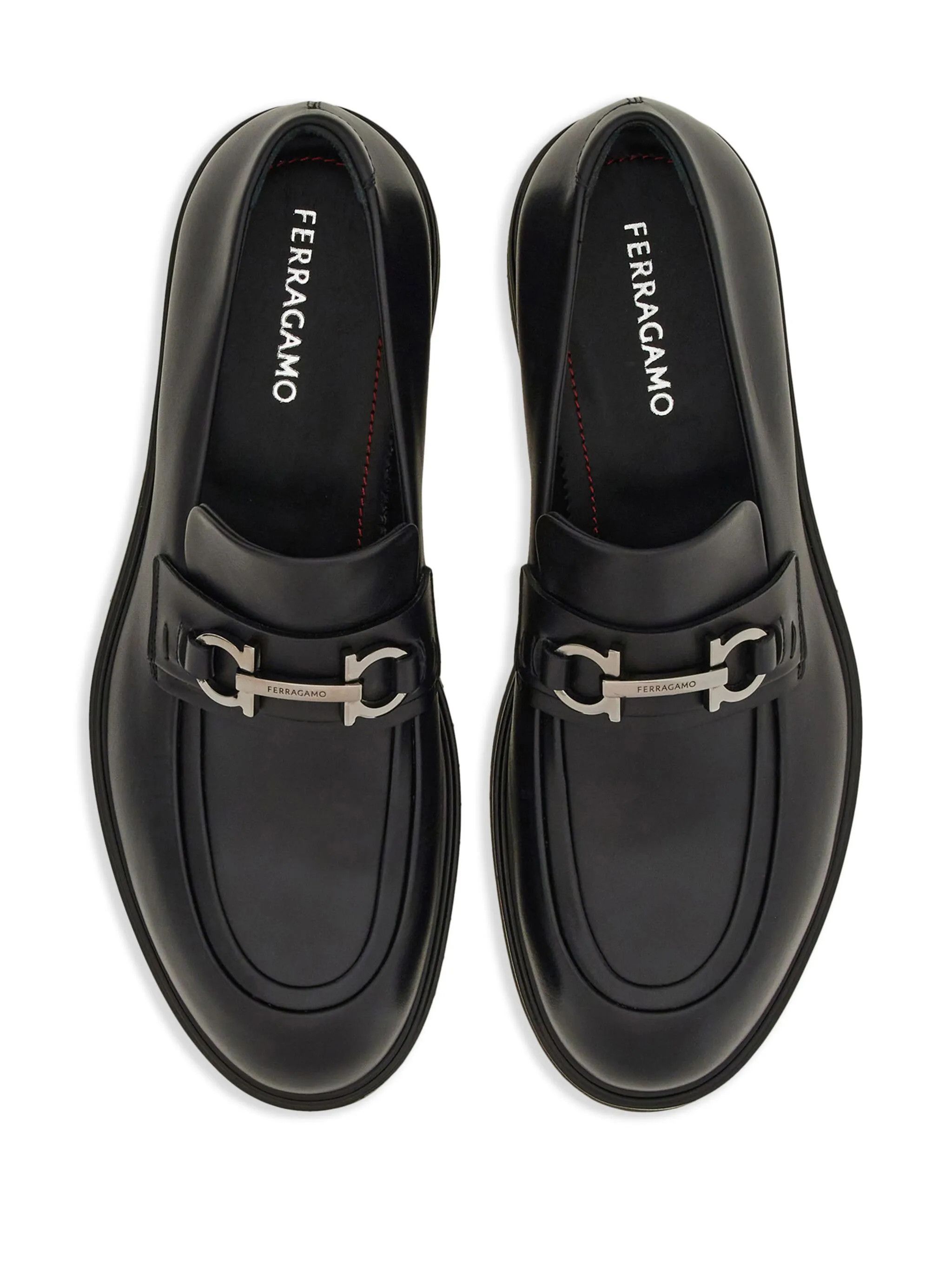 Salvatore Ferragamo o1s22i1n0225 Smooth Leather Loafers in Black Size US 7 / EU 40 - 4 Thumbnail