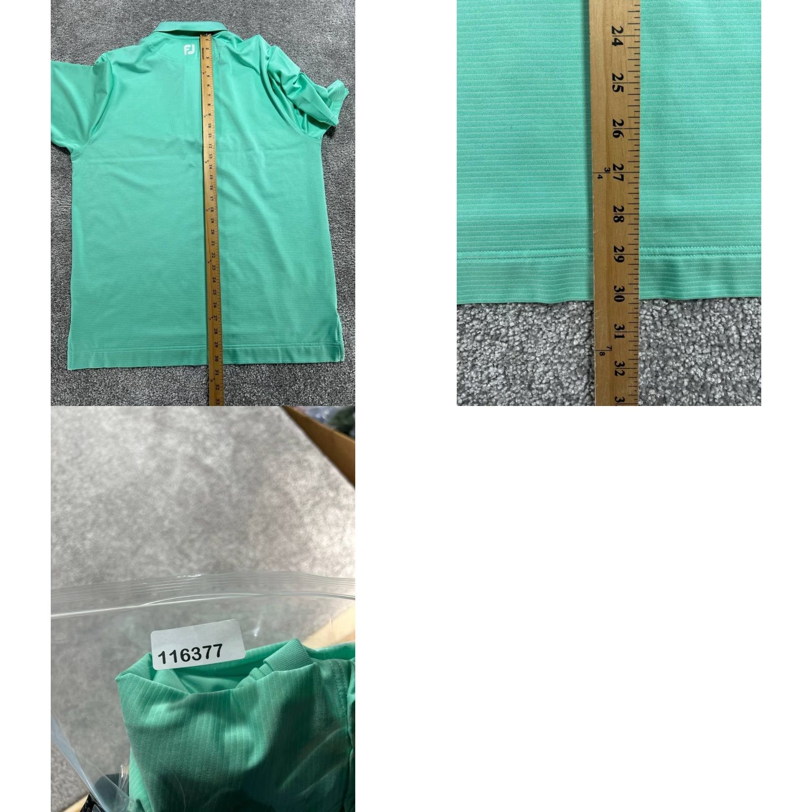 Footjoy FootJoy Polo Shirt Mens Large Green Striped Lisle Logo Breathable Stretch Casual Golf Shirt Size US L / EU 52-54 / 3 - 8 Thumbnail