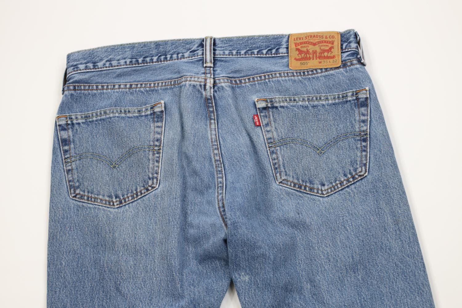 Levi's Vintage Y2K Levis 505 Regular Straight Leg Denim Jeans Blue Size US 35 - 12 Thumbnail