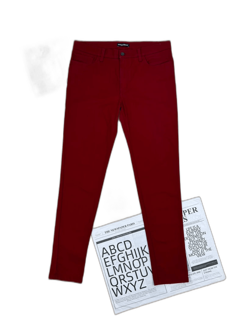 Dolce & Gabbana Dolce & Gabbana Red Casual Denim Pants Size US 44 / EU 60 - 1 Thumbnail