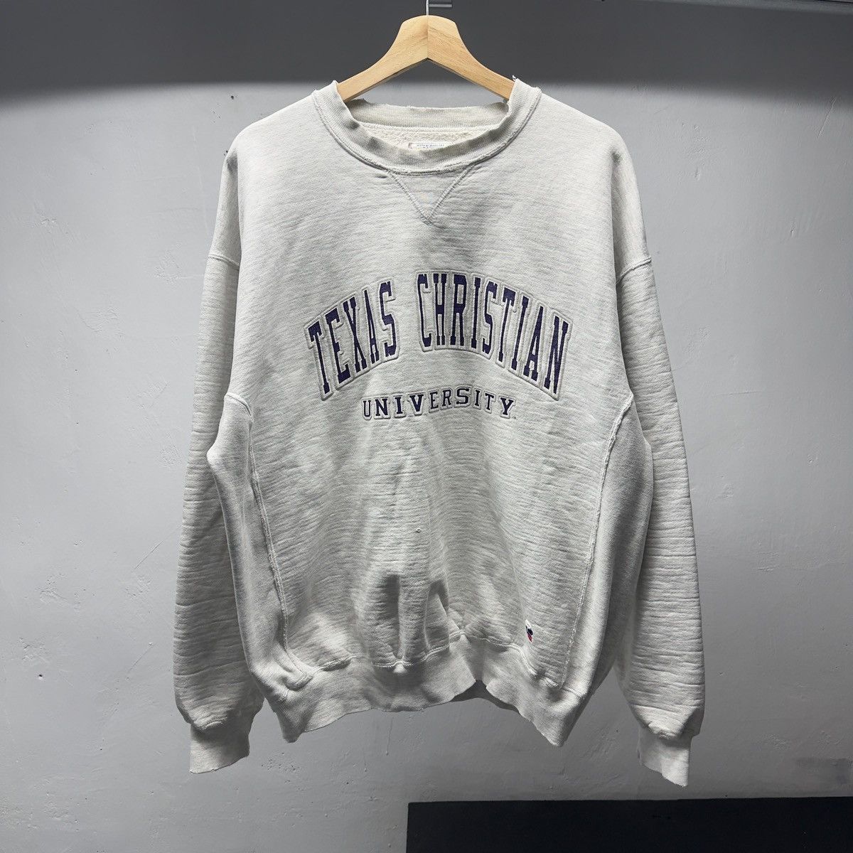 Vintage Thrashed Distressed Texas Christian Sweatshirt ERD Grunge Size US XL / EU 56 / 4 - 1 Thumbnail