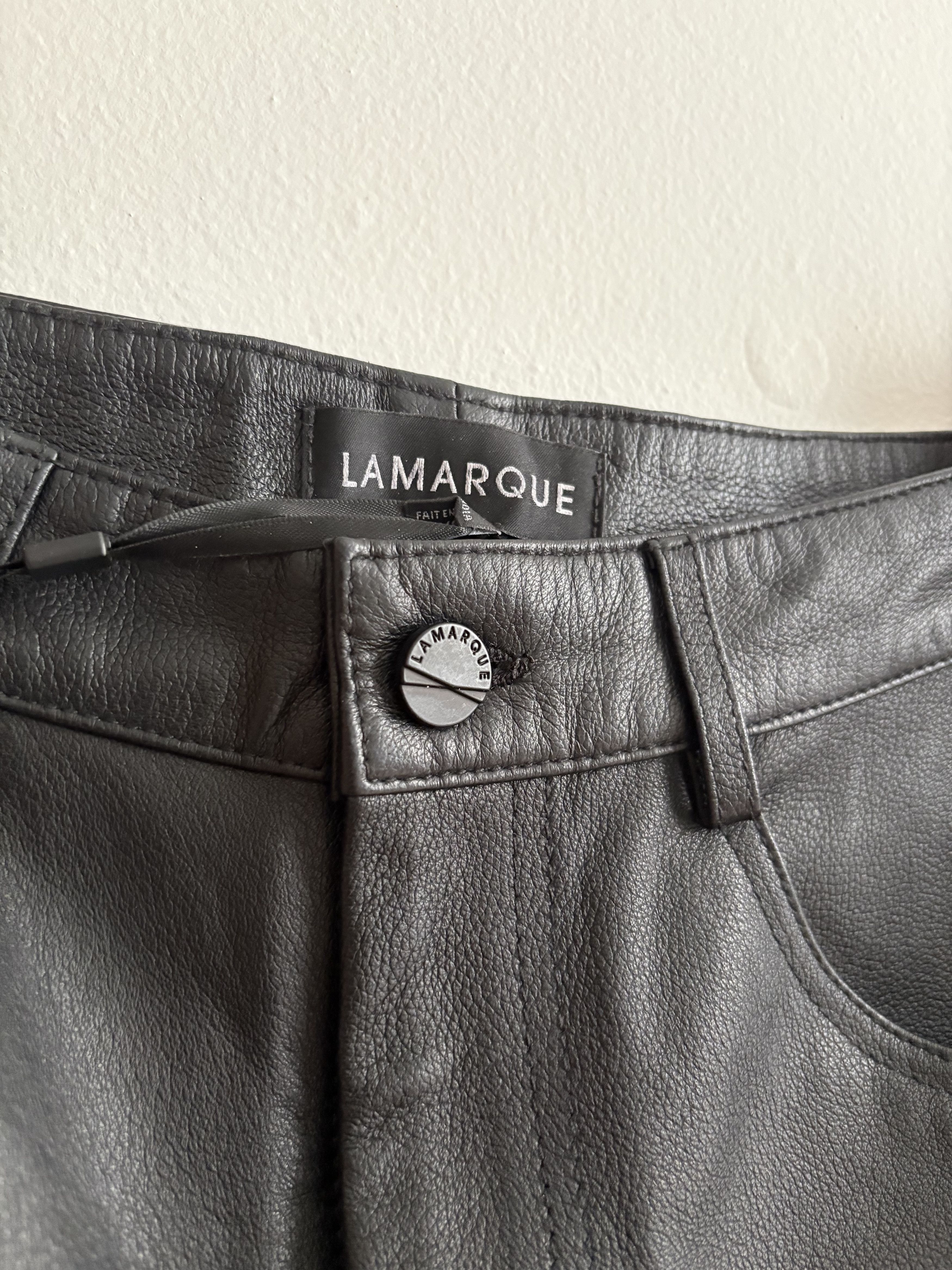 LAMARQUE LAMARQUE Leather Tapered Pants in Fenne Black XS (Women) NWT Size 26" / US 2 / IT 38 - 4 Thumbnail