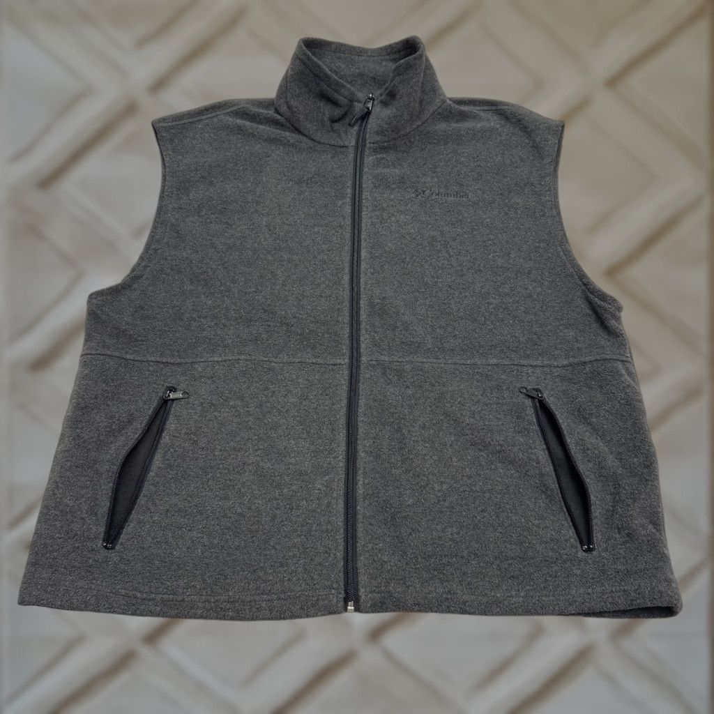 Vintage Columbia Steens Mountain Vest Mens XL Fleece Zip Pockets Gray Full Zip Outdoor Hiking Casual Size US XL / EU 56 / 4 - 1 Thumbnail