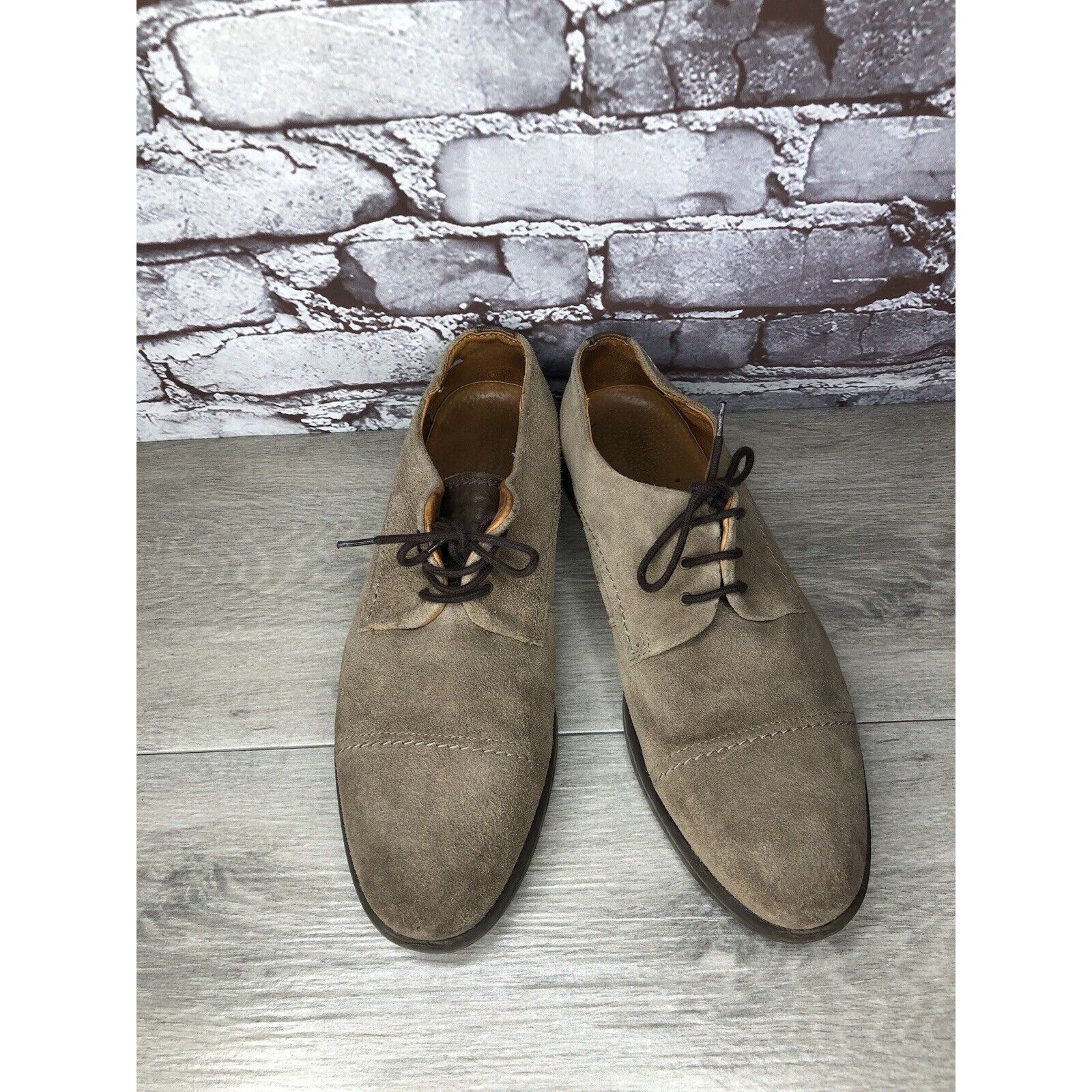 Other Experience Taupe Suede Leather Oxfords Cap Toe Casual Shoes Size US 9 / EU 42 - 11 Thumbnail