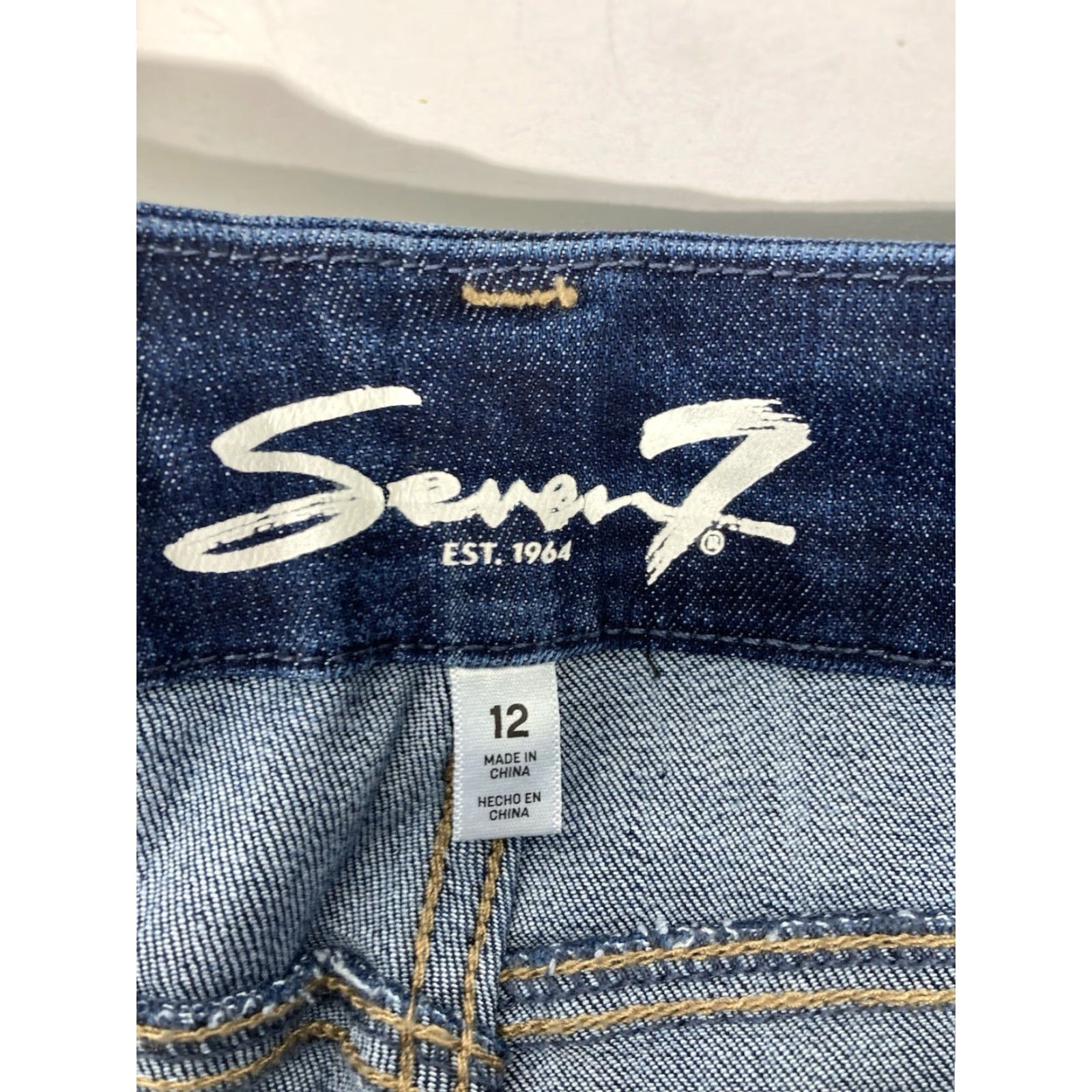 Vintage Seven7 Tummy Less Skinny Jeans Women 12 32X31 Blue Denim High Rise Stretch NWT Size 34" / US 12 / IT 48 - 6 Thumbnail