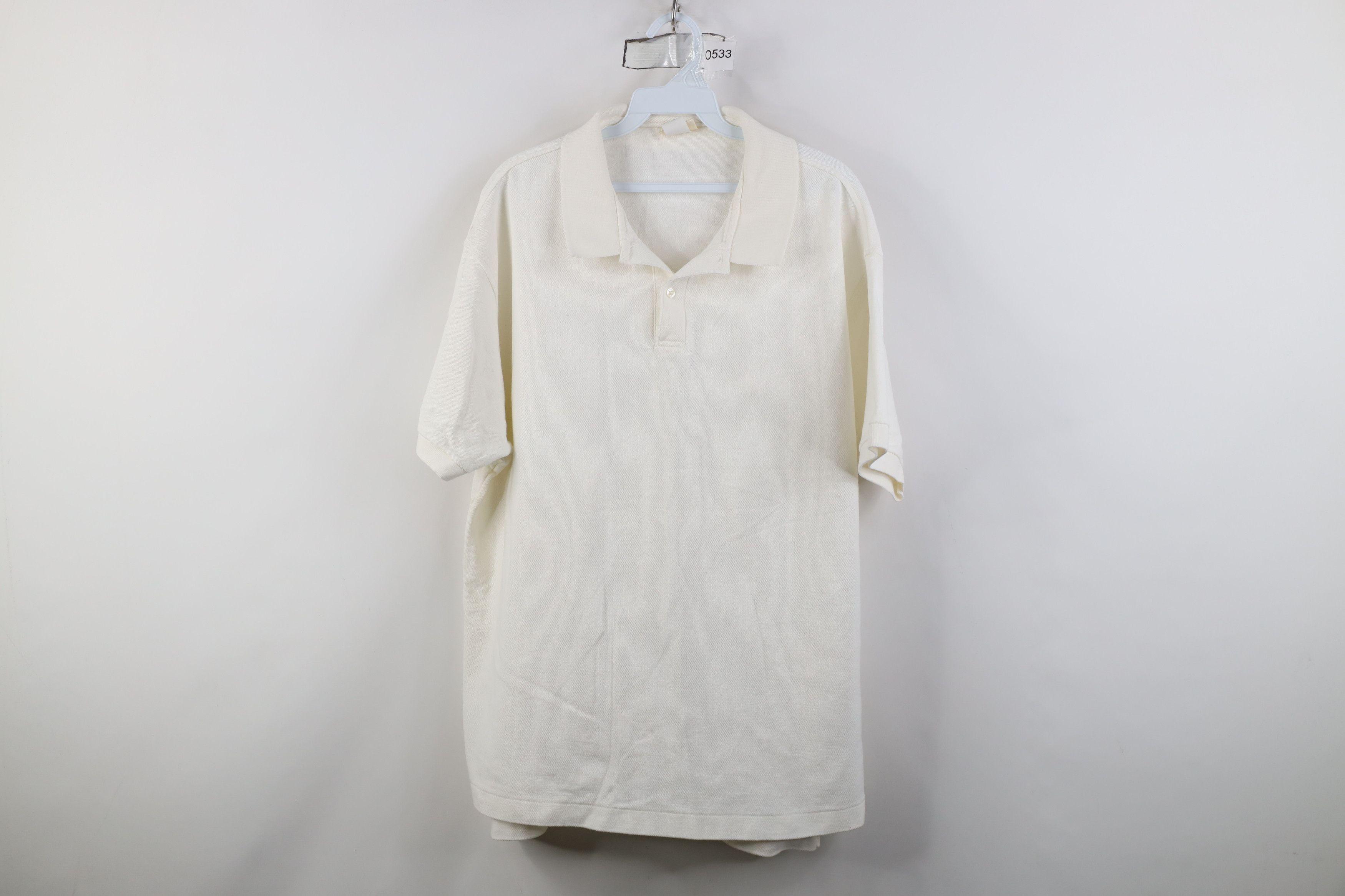L.L. Bean Vintage 90s LL Bean Knit Collared Golf Polo White USA Size US XL / EU 56 / 4 - 1 Thumbnail