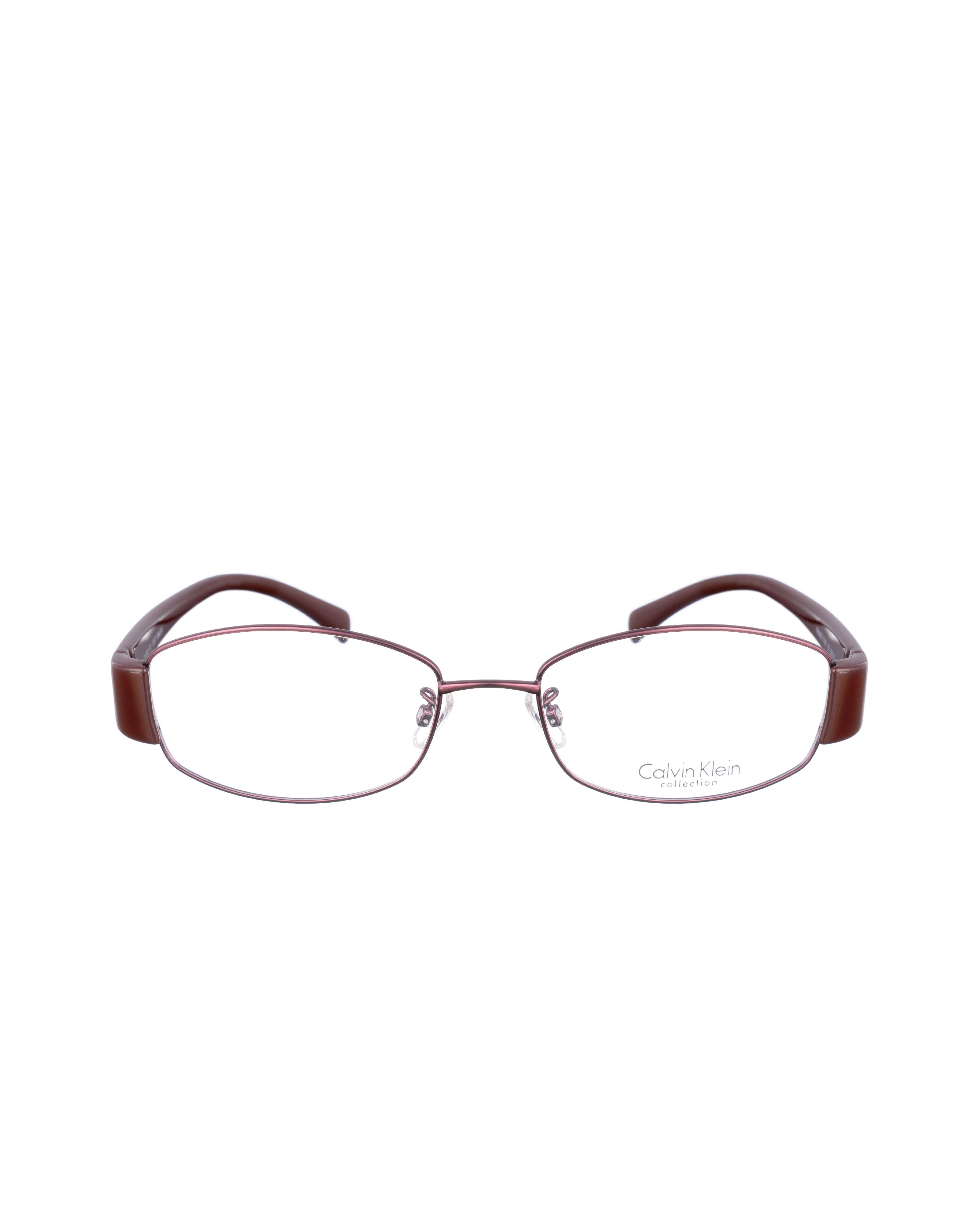 Calvin Klein 00s Burgundy Glasses with Geometric Print