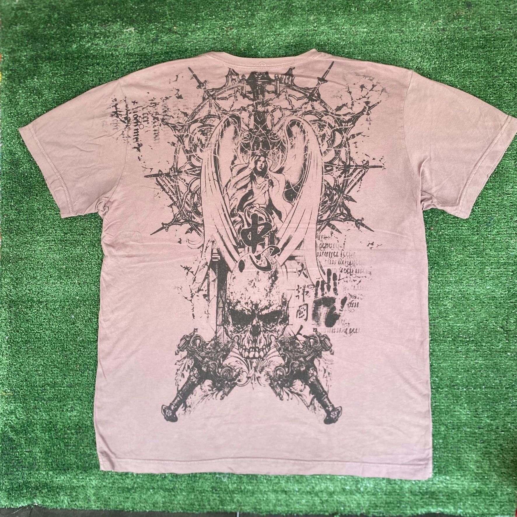 Vintage Vintage Y2K Gothic AOP Shirt Skull Punk Angel All Over Tee Size US M / EU 48-50 / 2 - 6 Thumbnail