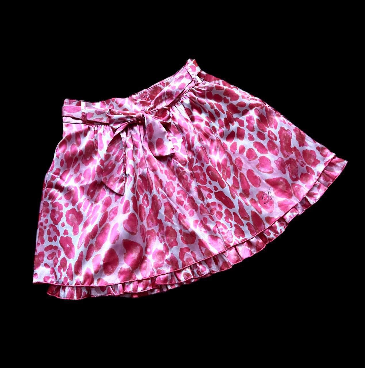 Blumarine Blumarine leopard pink skirt Size 27" / US 4 / IT 40 - 1 Thumbnail