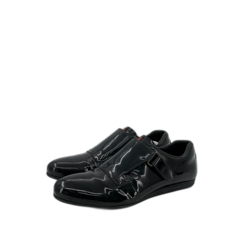 Prada prada black buckle flat casual shoes Size US 10 / EU 43 - 1 Thumbnail
