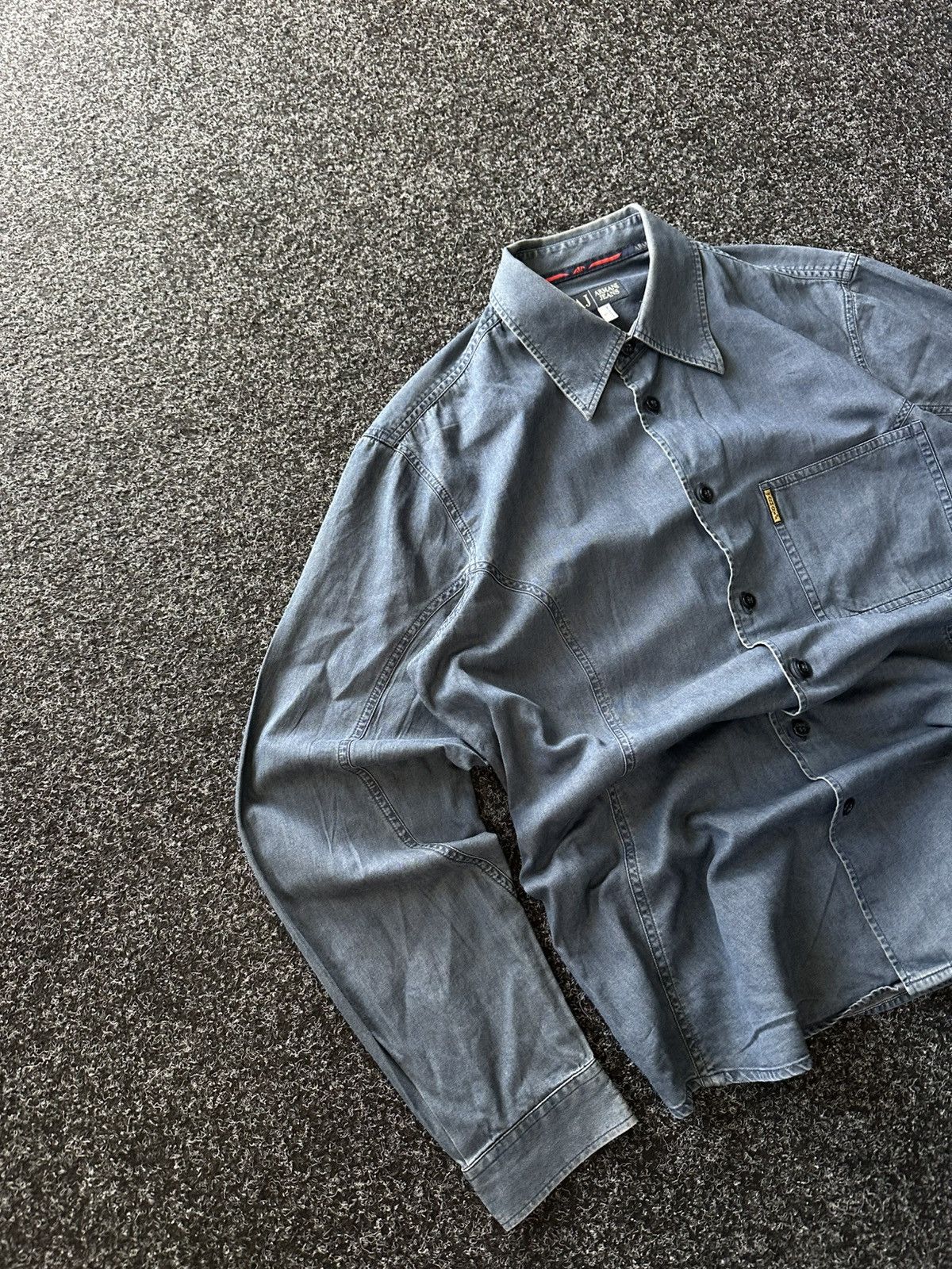 Armani × Vintage RARE🚨 ARMANI JEANS VINTAGE SHIRT LUXURY BUTTON UP 90s Size US L / EU 52-54 / 3 - 2 Thumbnail