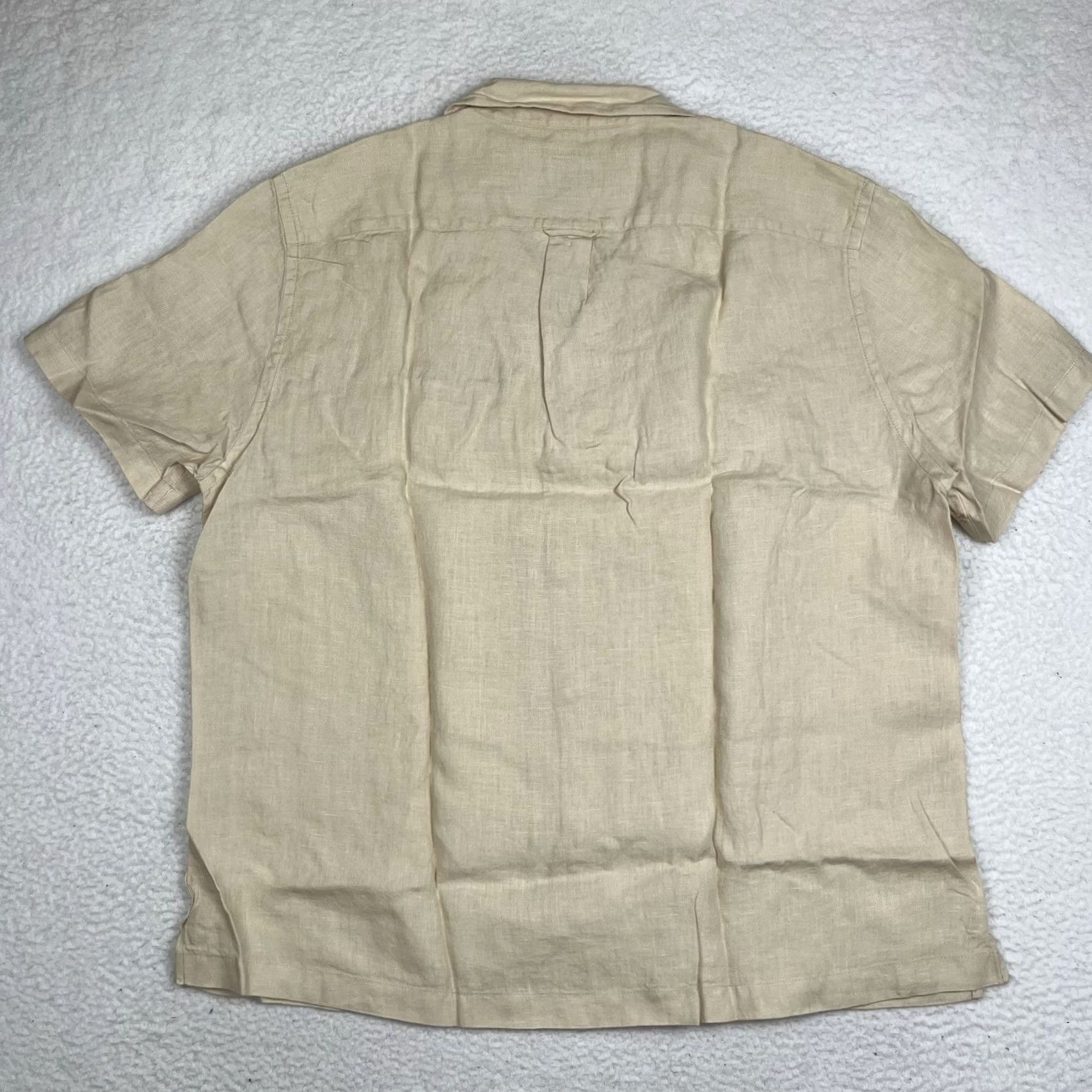 Todd Snyder Todd Snyder Shirt Mens 2XL Beige Linen Panama Sand Dollar Baird McNutt Camp Collar Button Size US XXL / EU 58 / 5 - 7 Thumbnail