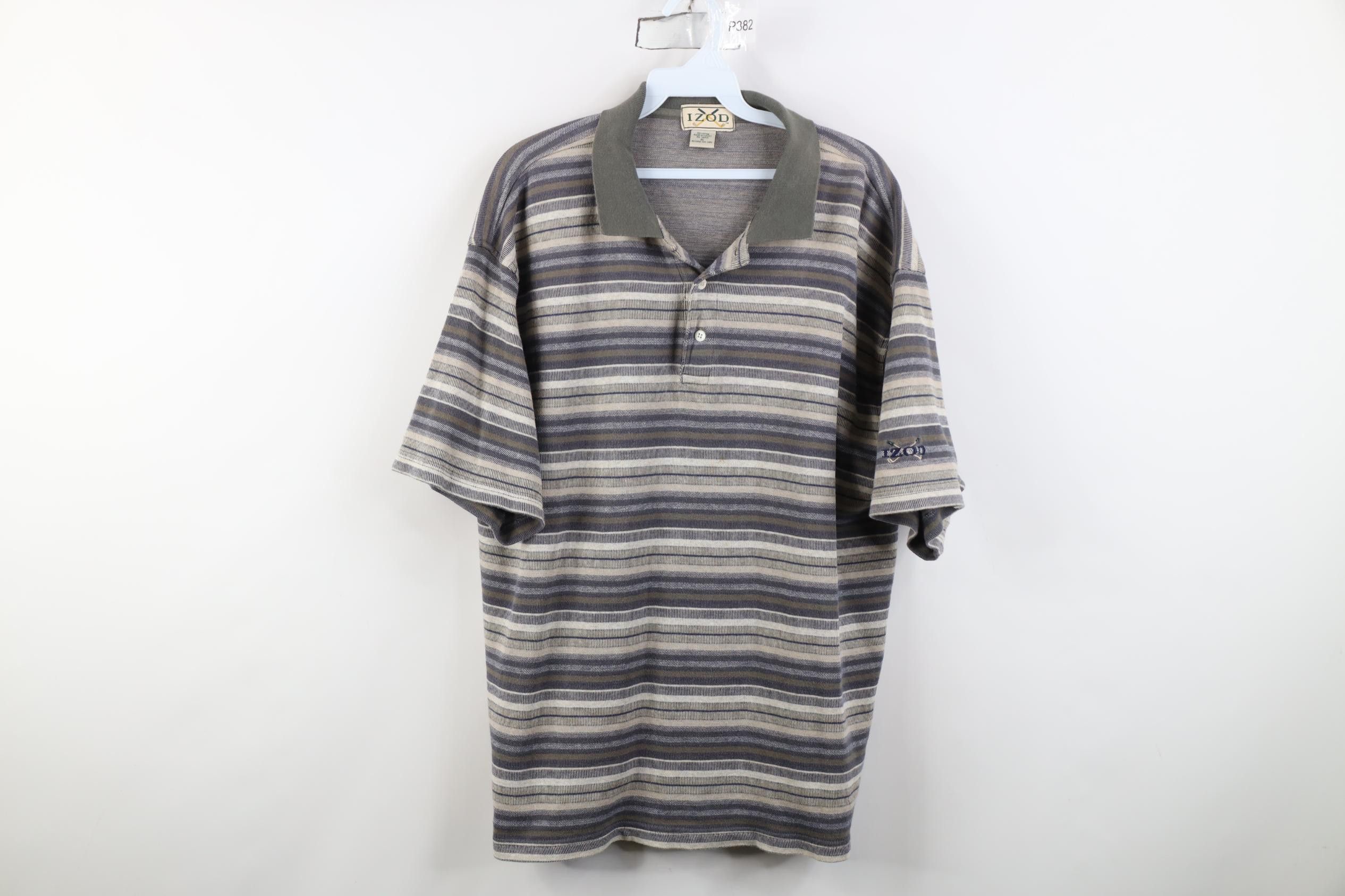 Vintage Vintage 90s Streetwear Striped Knit Collared Golf Polo Shirt Size US XL / EU 56 / 4 - 1 Thumbnail