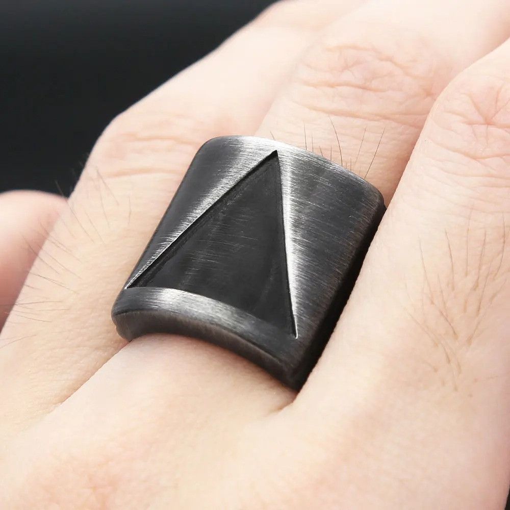 Vintage Stainless Steel Triangle Ring Size ONE SIZE - 1 Thumbnail