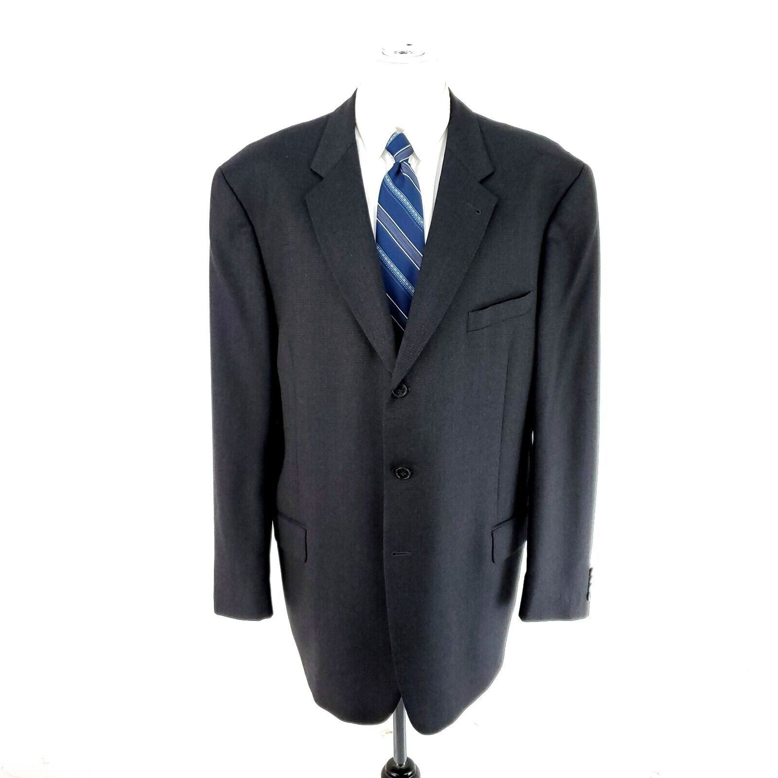 Joseph Abboud Joseph Abboud Nordstrom Wool 3 Button Sport Coat 46L Blue Br Size 46L - 3 Thumbnail