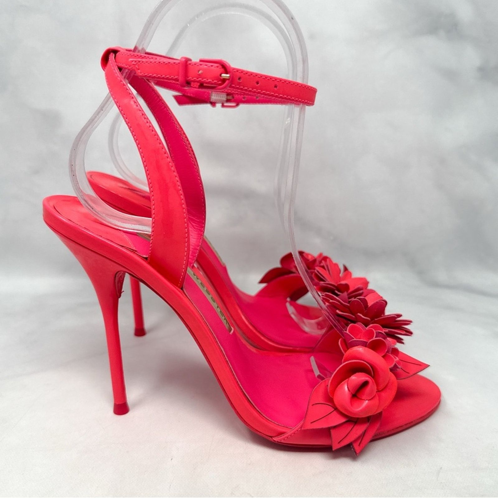 Sophia Webster Sophia Webster Floral Leather Ankle Strap Sandal Heels 37.5 Size US 7.5 / IT 37.5 - 3 Thumbnail