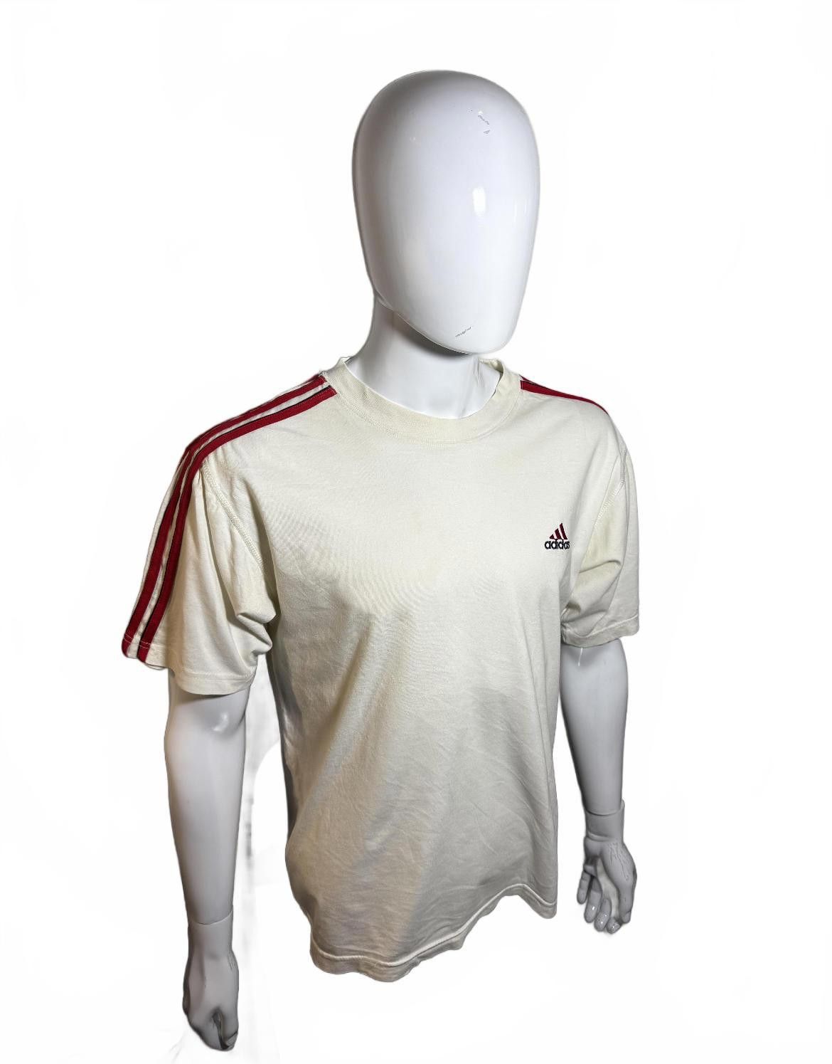 Adidas Adidas Classic Crew Neck T-Shirt - White with Red Stripes Size US S / EU 44-46 / 1 - 3 Thumbnail