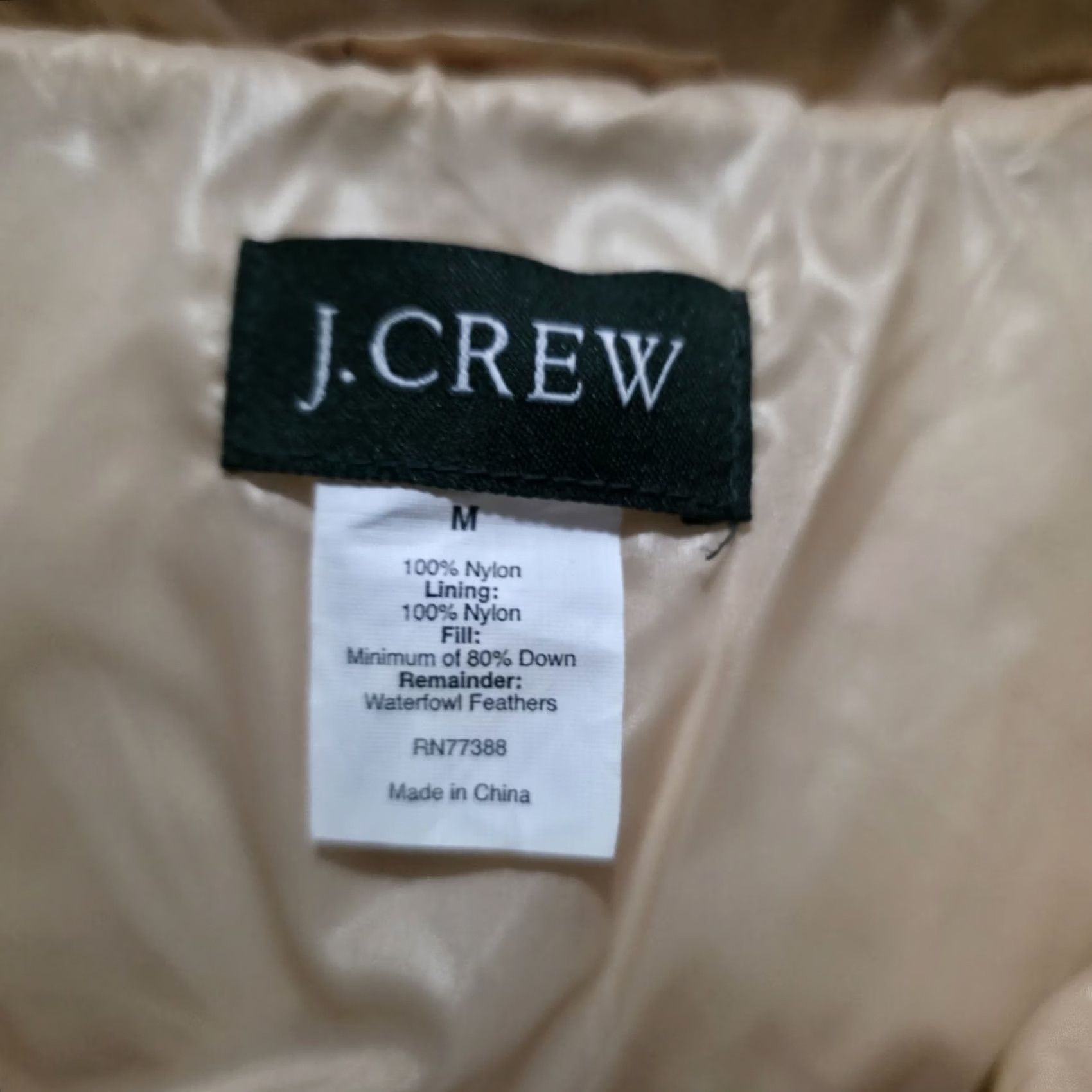 J.Crew J Crew Puffer Jacket Cream Beige Womens Medium Down Zip Snap Button Size M / US 6-8 / IT 42-44 - 3 Thumbnail