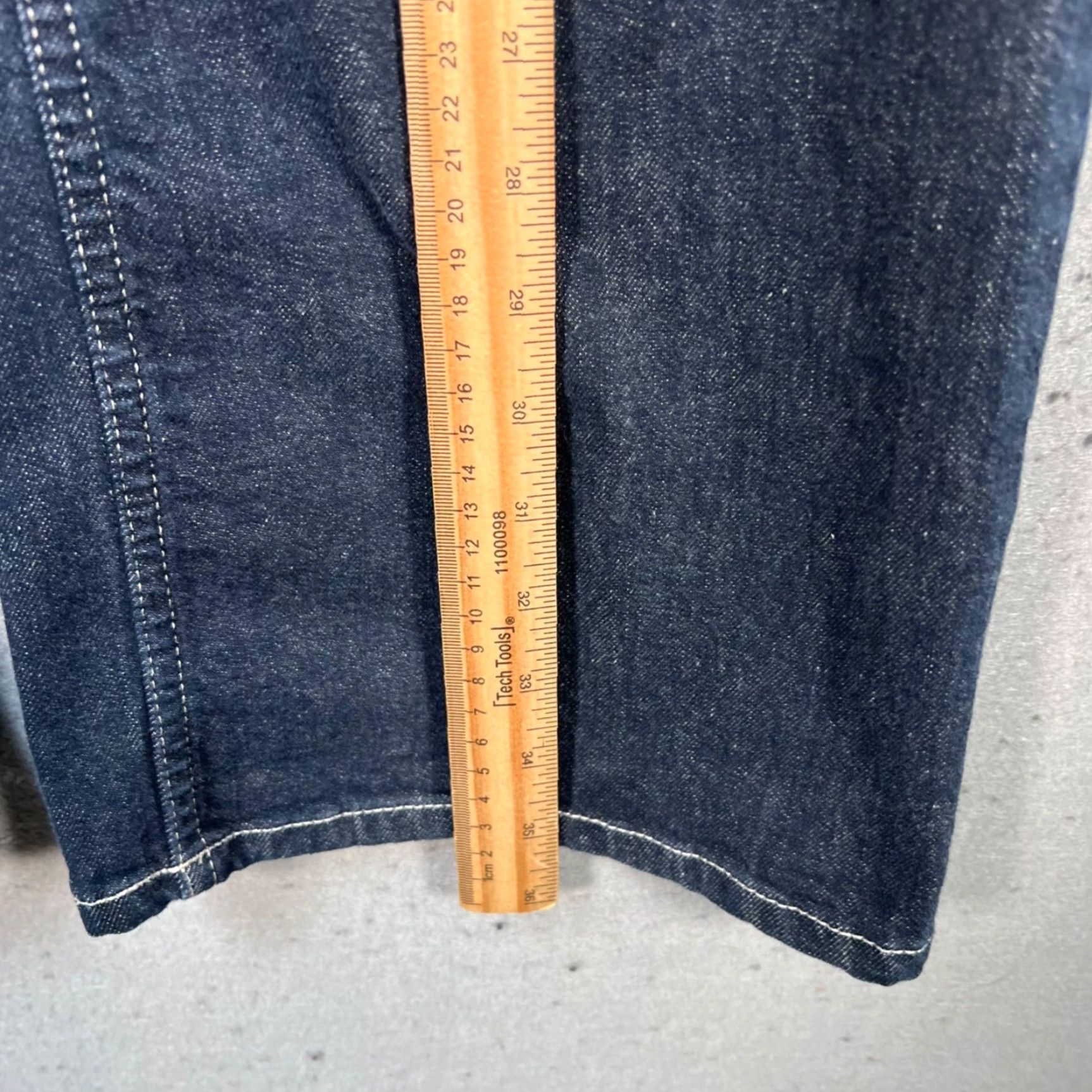 Denime Seventy + Mochi Jeans 27 High-Waisted Denim w/ Contrast Stitch Womens Adult Regular 27 Blue 5-Pocket Wide-Leg Inseam 25" Cotton Blend Denim Vintage No Size 27" / US 4 / IT 40 - 6 Thumbnail