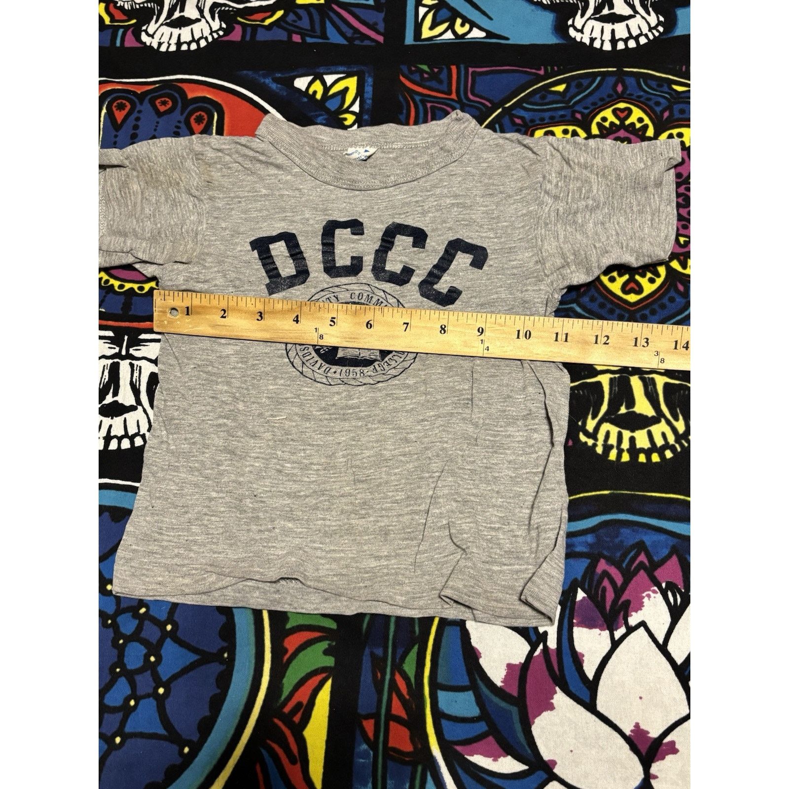 Champion vintage 70s 80s toddler DCCC college grey t-shirt S (6-8) Size US S / EU 44-46 / 1 - 3 Thumbnail