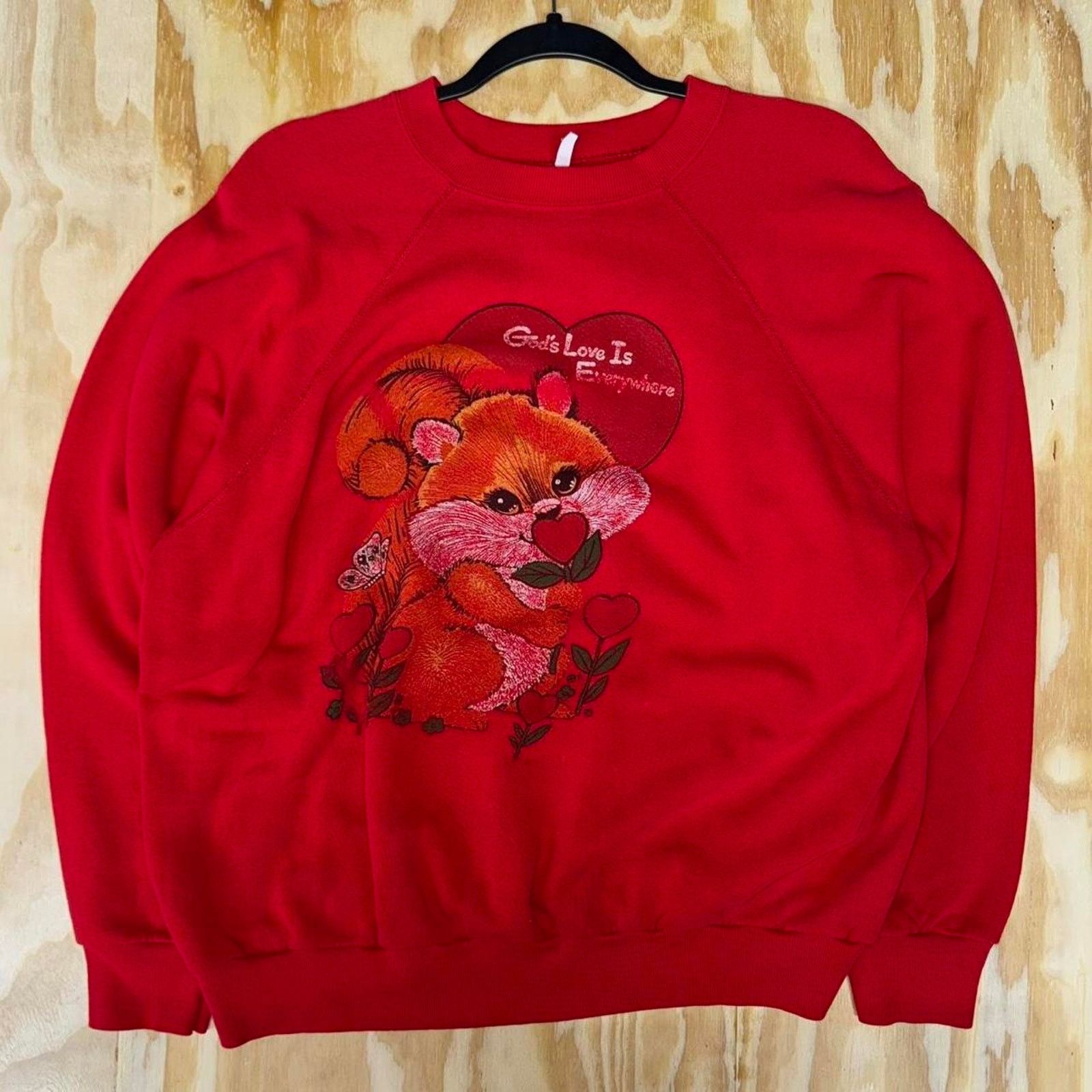 Vintage Vintage 1990s squirrel cute grandma crewneck sweatshirt Size US M / EU 48-50 / 2 - 1 Thumbnail