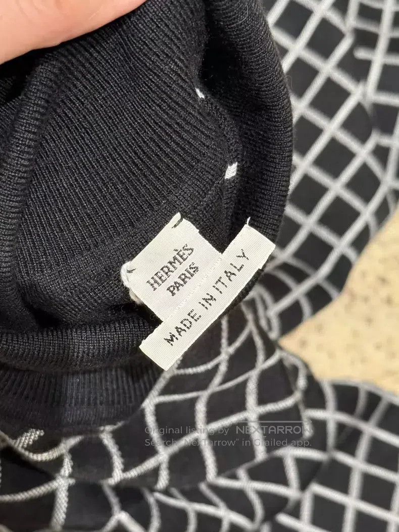 Hermes Hermes Knitted Turtleneck Sweater Black White Plaid High N Size XXS / US 00 / IT 34 - 4 Thumbnail