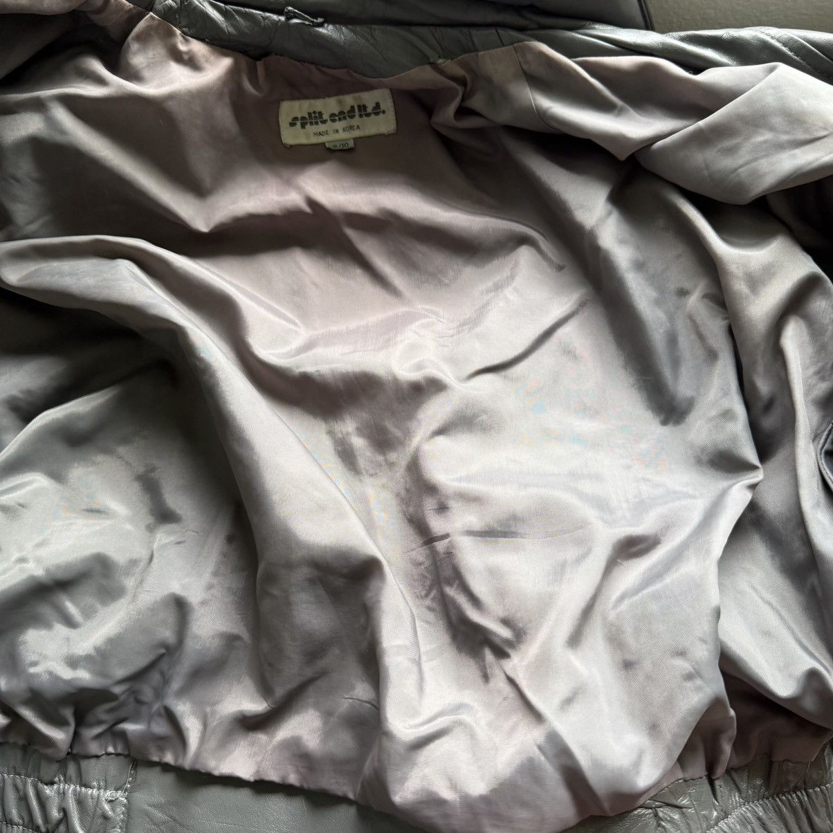 Other Vintage Split End Ltd 100% Leather Jacket Womens 9/10 Gray Size L / US 10 / IT 46 - 8 Thumbnail