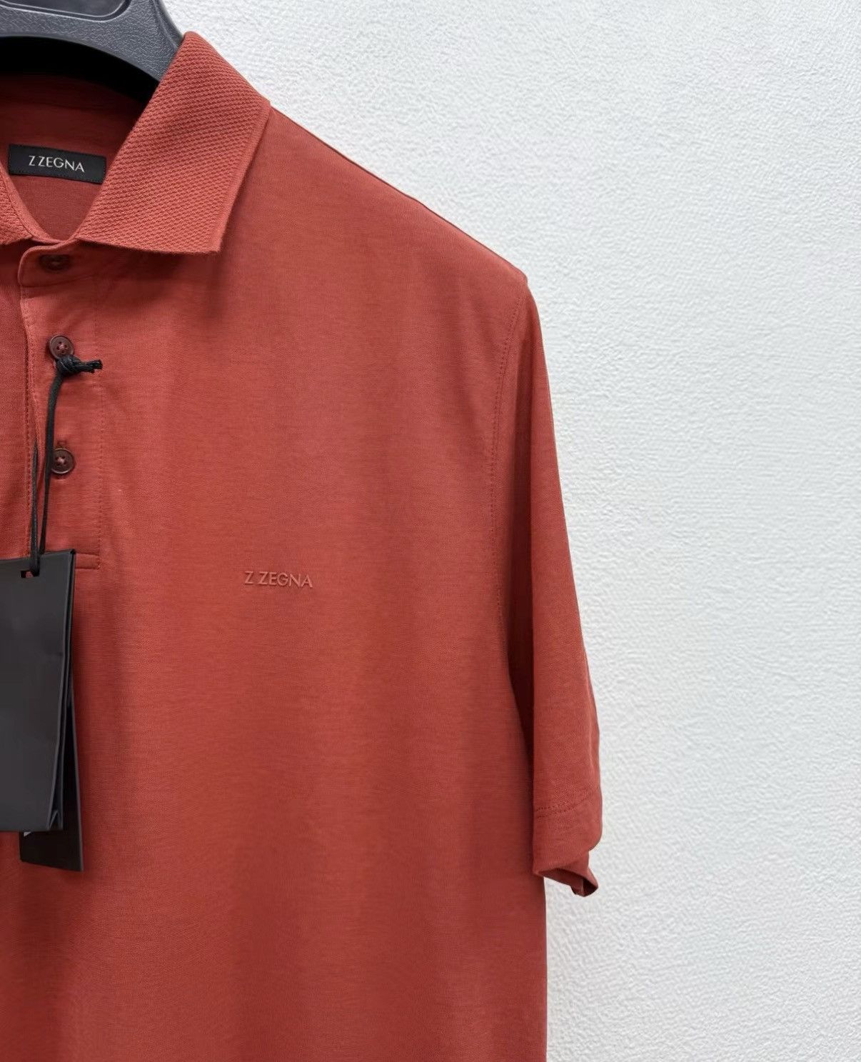 Z Zegna ZEGNA 100% Cotton Short Sleeve Polo Shirt J30 Size US M / EU 48-50 / 2 - 3 Thumbnail