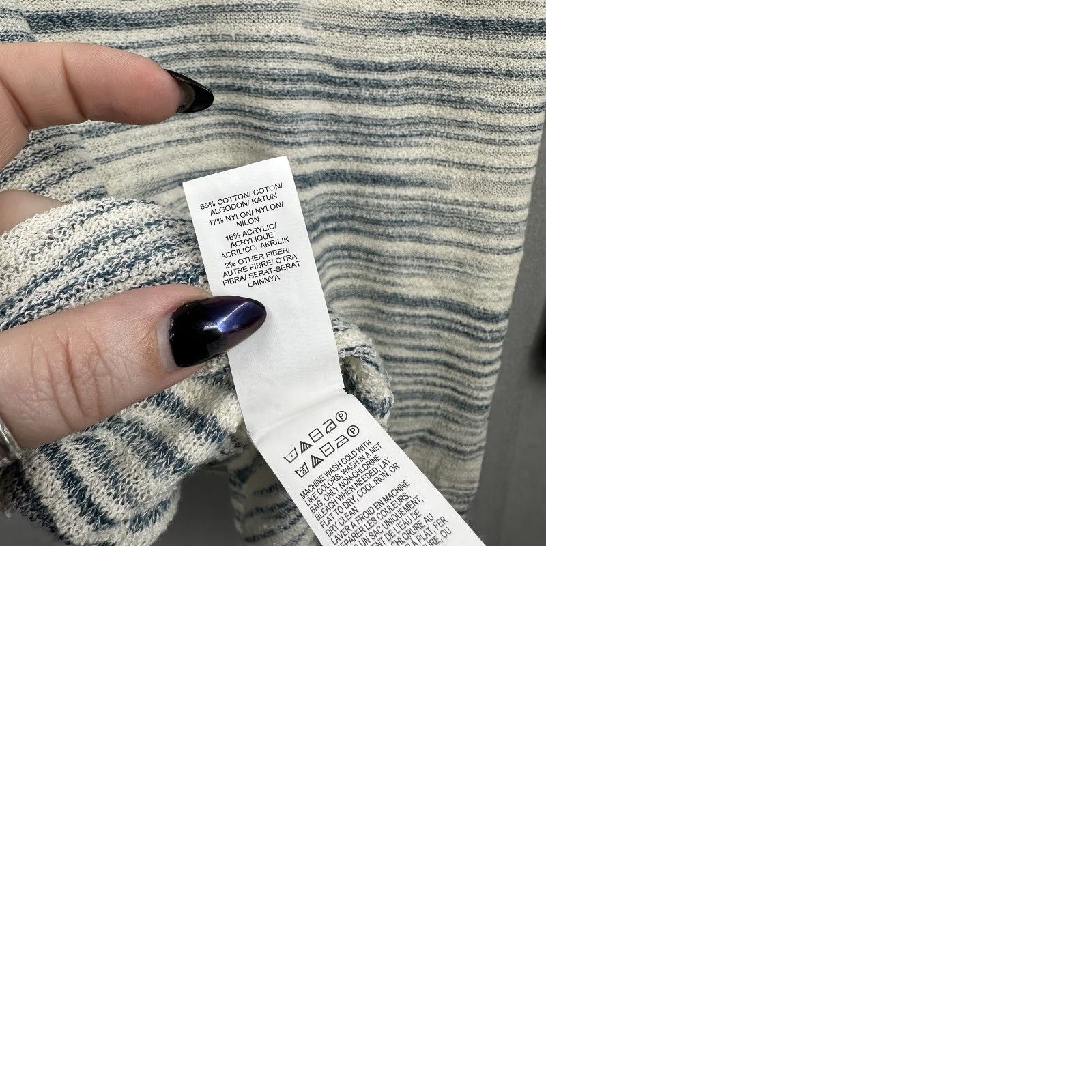 Lucky Brand Lucky Brand Sweater Womens L Hooded Striped Knit Casual Boho Modern Classic 90s Read Women, Blue Sm Home Fashion Size L / US 10 / IT 46 - 9 Thumbnail