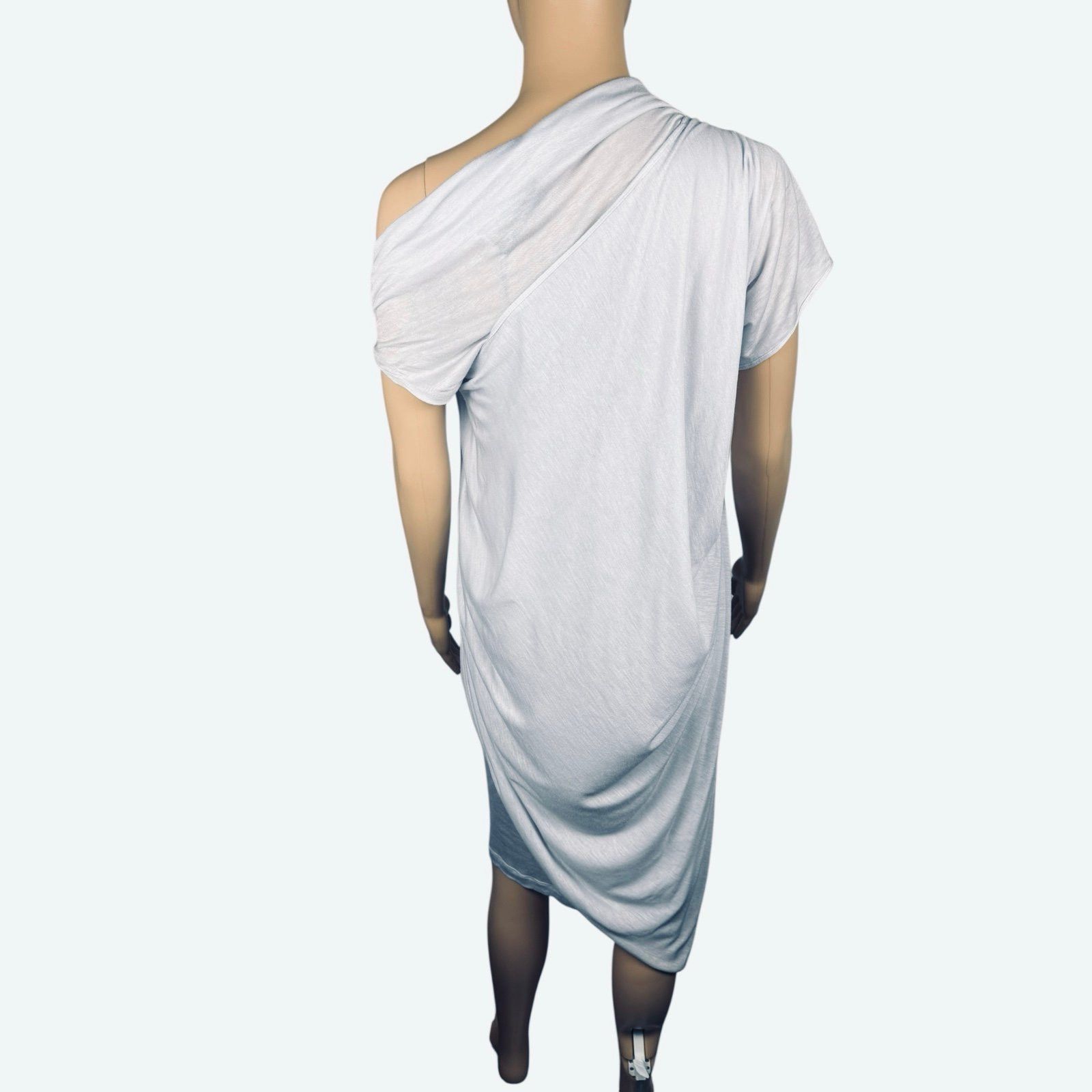 Other NWT New SOPHIA KOKOSALAKI Silk Blend Grey Draped Dress Ital Size XS / US 0-2 / IT 36-38 - 5 Thumbnail