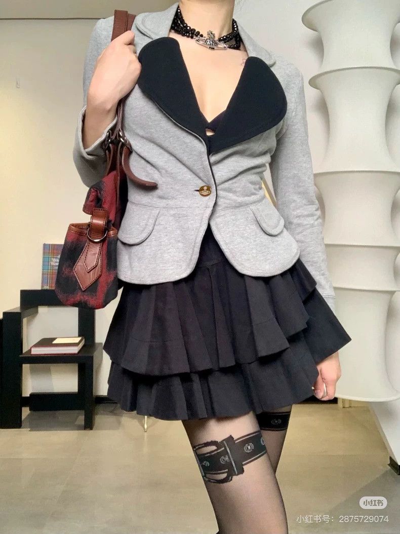 Vivienne Westwood Vivienne Westwood size3 Gray cotton love suit jacket Size M / US 6-8 / IT 42-44 - 1 Thumbnail