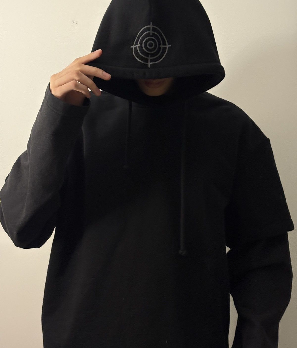Vetements AW2017 Vetements Bullseye Double-Sleeved Black Hoodie Size US XS / EU 42 / 0 - 3 Thumbnail