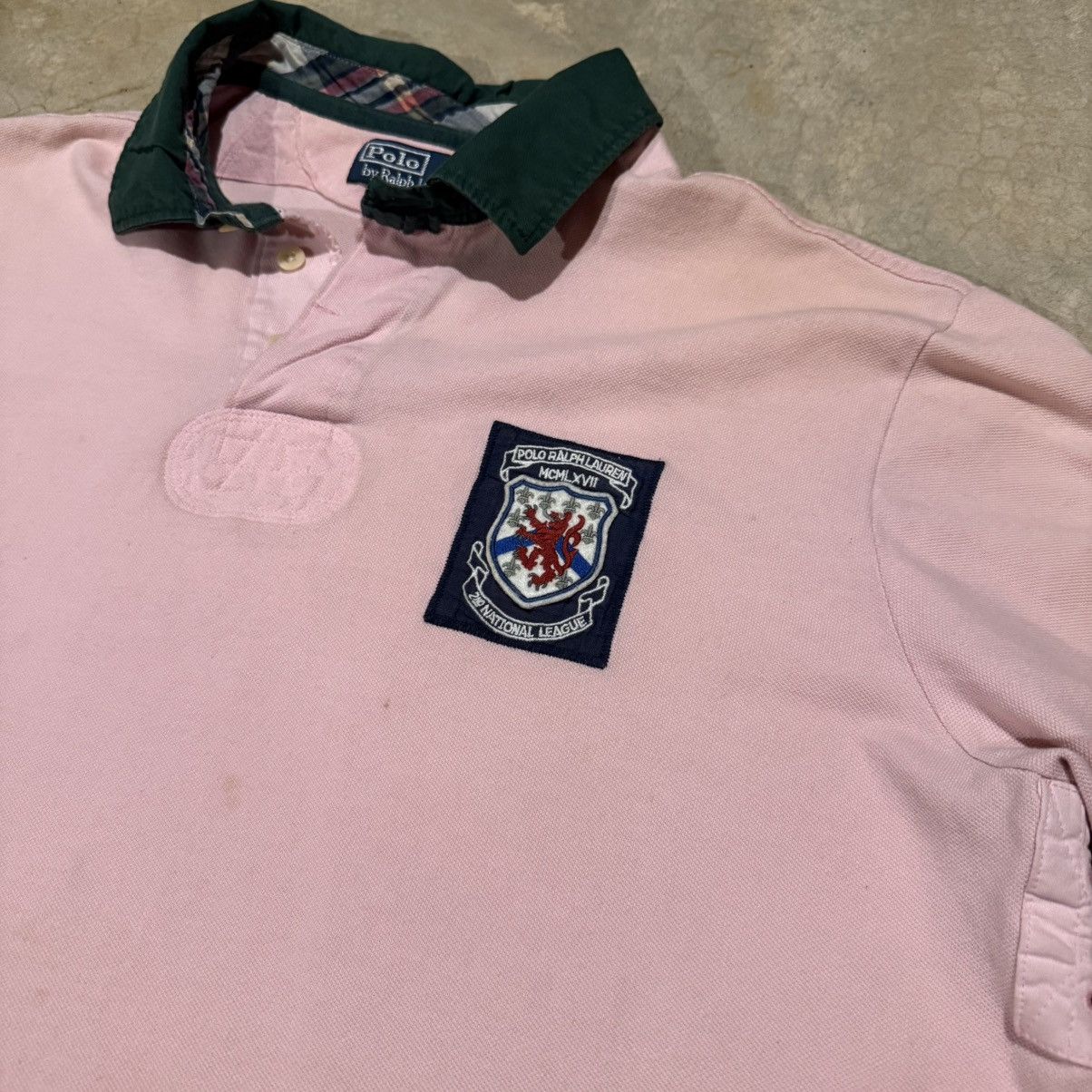 Polo Ralph Lauren Vintage 2000s Polo Ralph Lauren Rugby Collared Shirt Pink Size US XXL / EU 58 / 5 - 3 Thumbnail