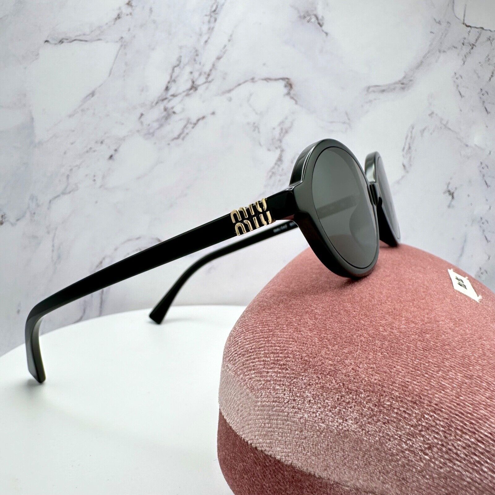 Miu Miu MIU MIU Sunglasses New Black Slim Gold Metal Logo Authentic Size ONE SIZE - 18 Thumbnail