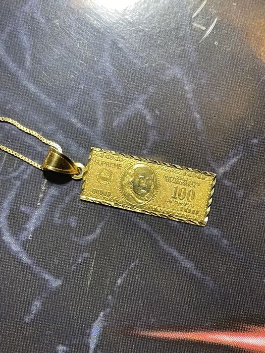 Supreme Supreme FW17 100 Dollar Bill Gold Pendant 14k | Grailed