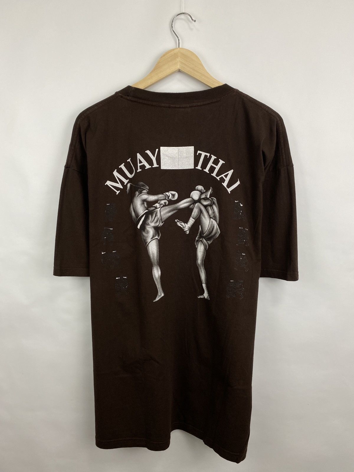 Japanese Brand 🇹🇭 Vintage 90s Muay Thai Boxing Kickboxing T-Shirt Rare Retro Size US XXL / EU 58 / 5 - 6 Thumbnail