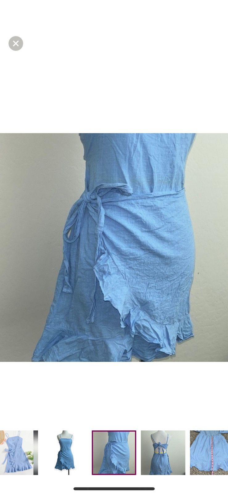 Shein Shein medium blue wrap front dress Size M / US 6-8 / IT 42-44 - 4 Thumbnail