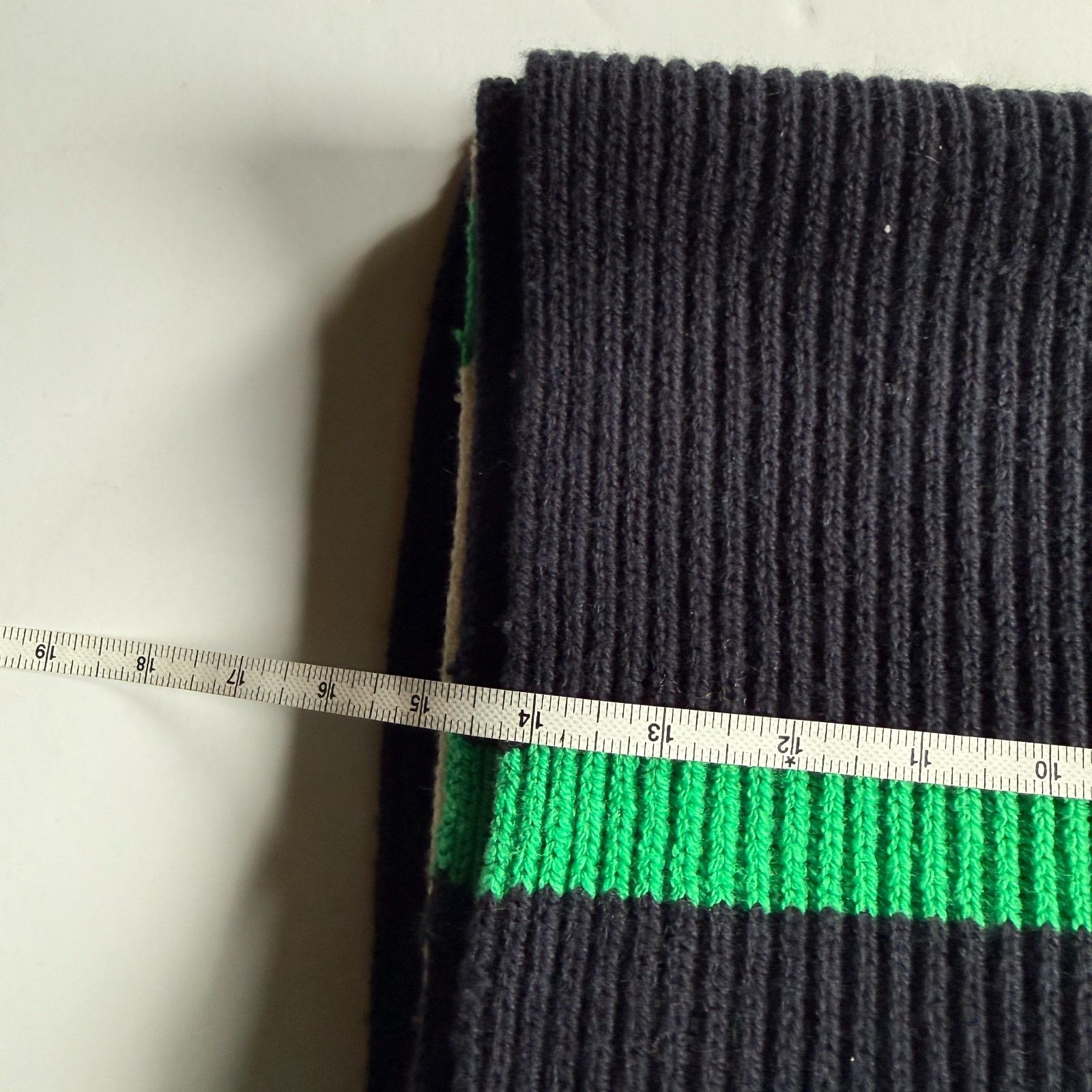 Cos COS Ribbed Color Block Oversized Scarf - Navy Camel Green Size ONE SIZE - 5 Thumbnail