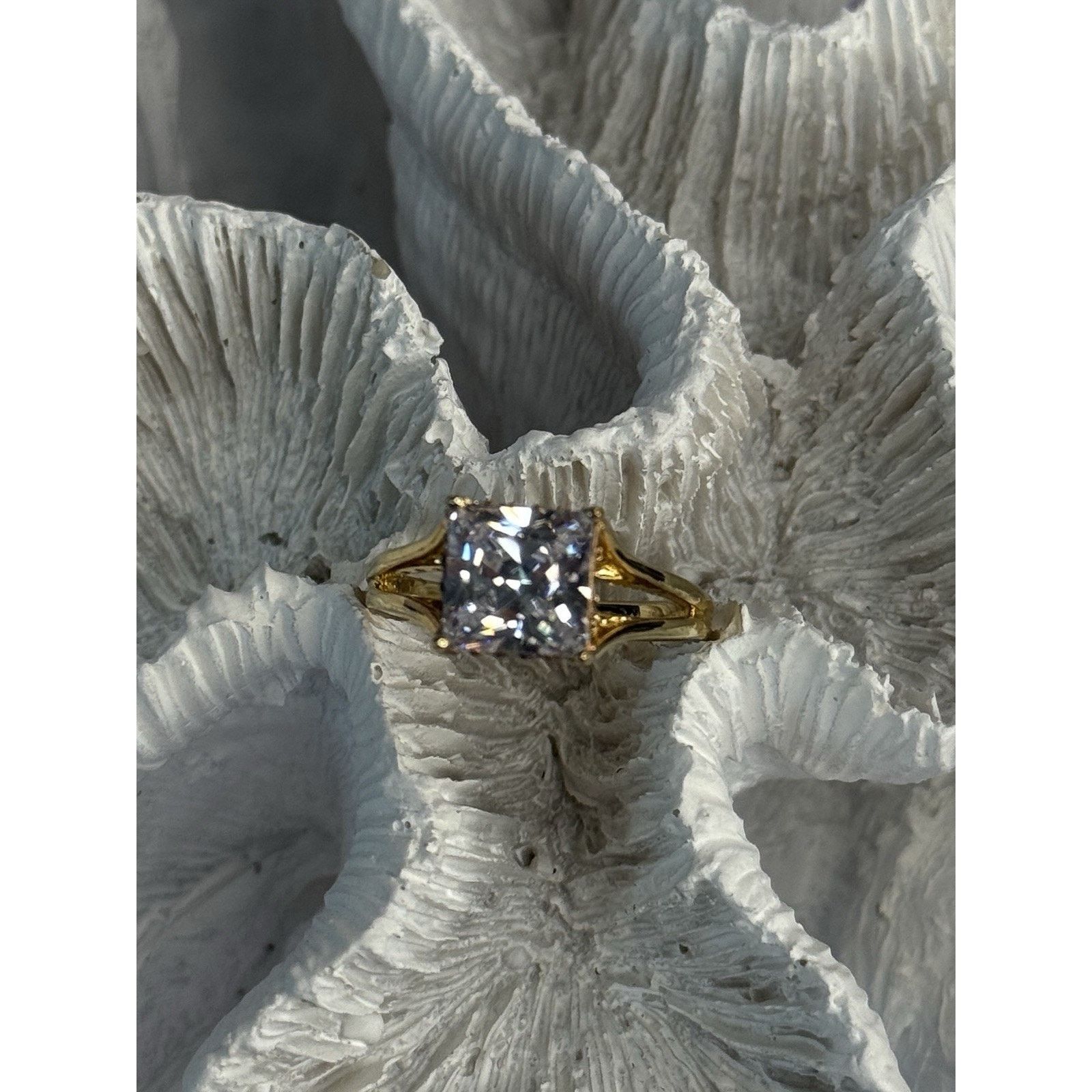 Jewelry 925 STERLING SILVER GOLD PLATED BGE CZ RING SIZE 7 Size ONE SIZE - 2 Thumbnail