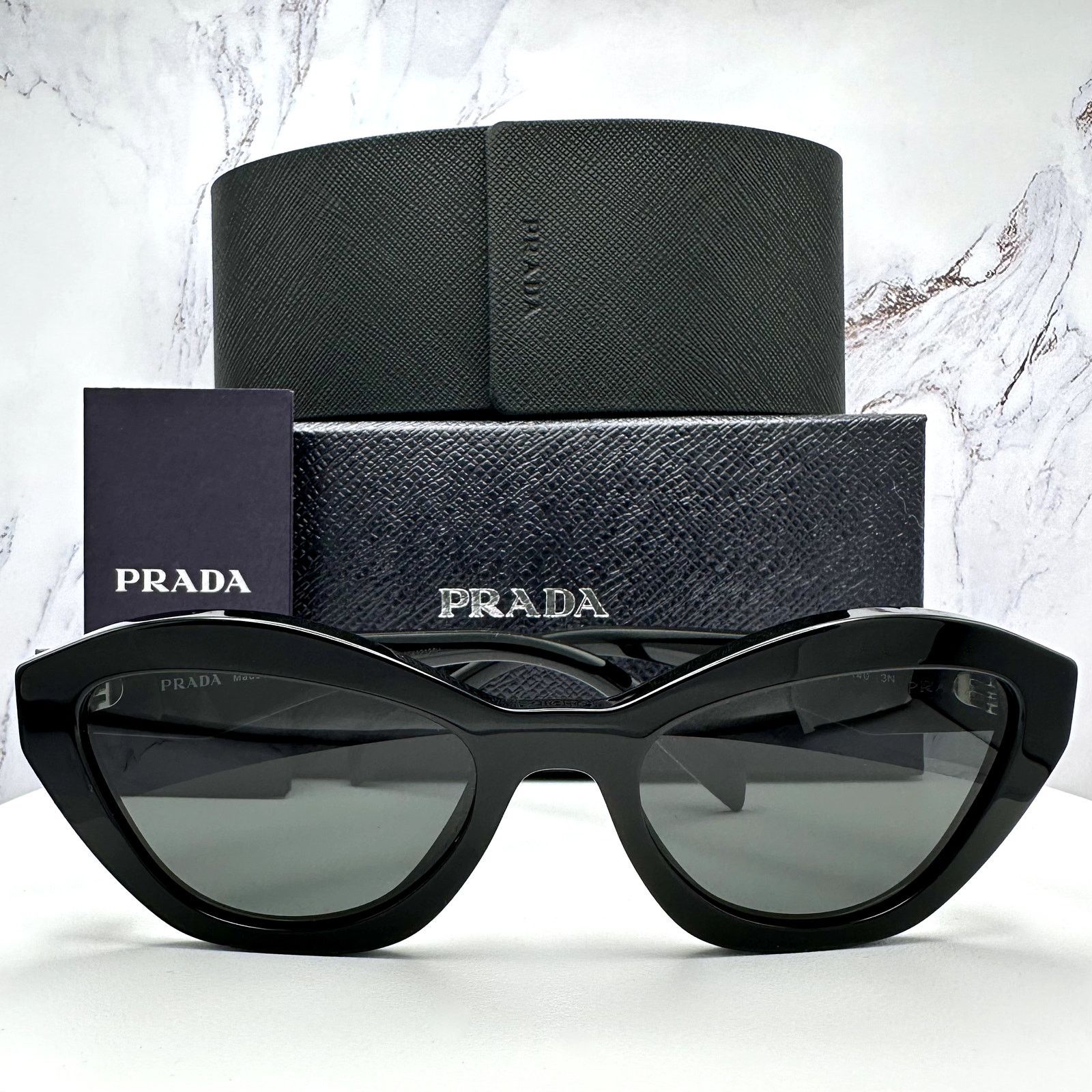 Prada New PRADA Sunglasses Black Butterfly Cat Eye Symbole Logo Size ONE SIZE - 20 Thumbnail