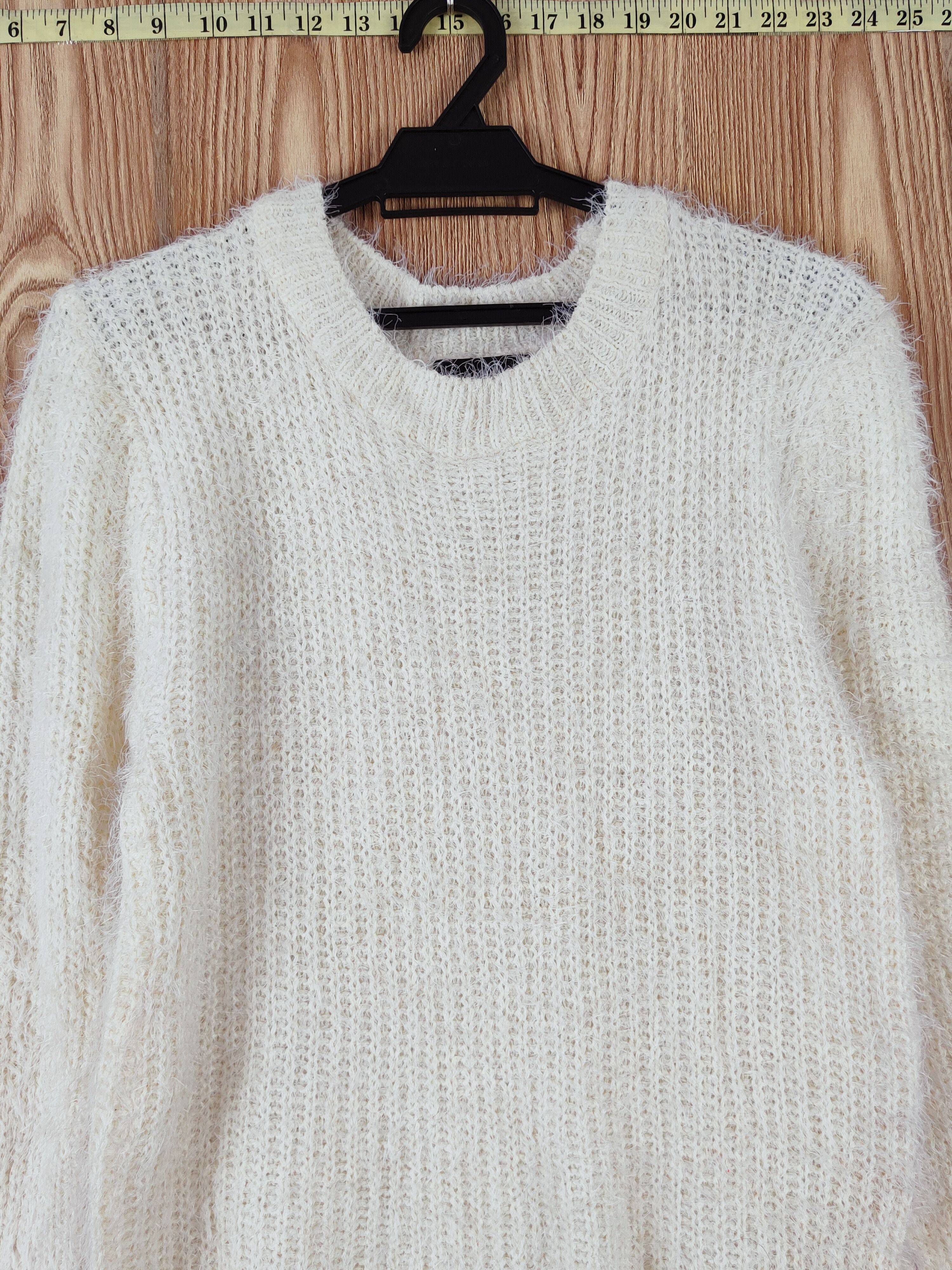 Japanese Brand × Vintage Lovepeace Ivory Shag Shaggy Fur Mohair Knitwear #W763 Size M / US 6-8 / IT 42-44 - 2 Thumbnail