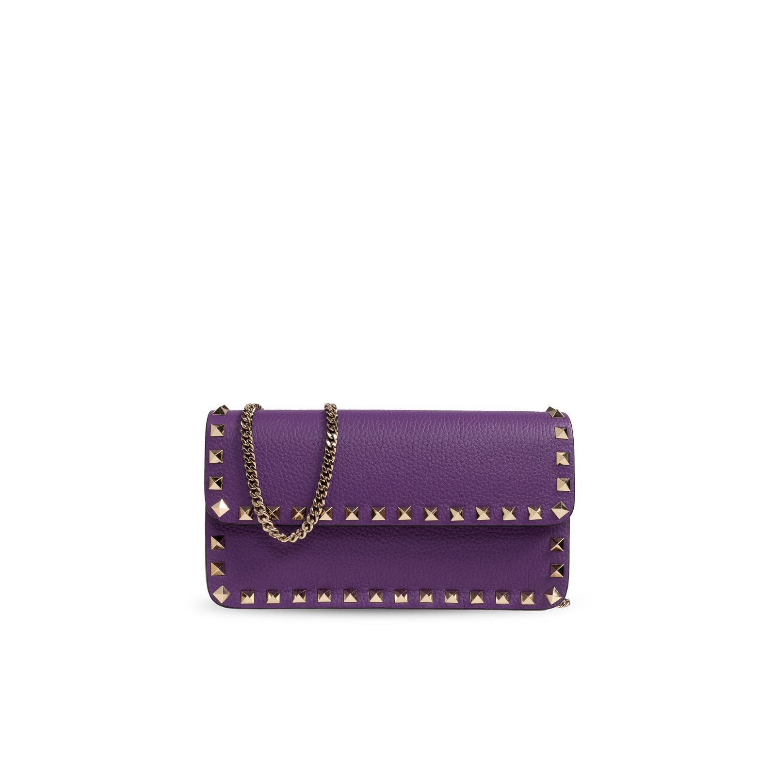 Valentino VALENTINO GARAVANI Rockstud Purple Chain Wallet Bag New & Au Size ONE SIZE - 1 Thumbnail