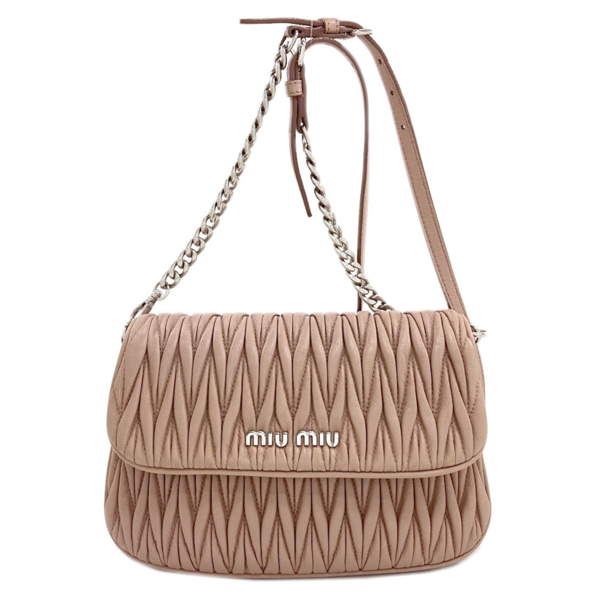 Miu Miu Miu Miu Miu Chain Shoulder Bag, Leather, Women's MIUMIU Size ONE SIZE - 1 Thumbnail