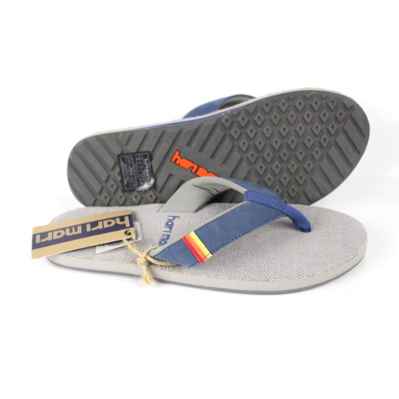 Vintage Hari Mari Men's Parks II Flip Flop Sandals Size 8 Navy / Gray - Sandal, Flip Flop, Men’s 8, Gray, Navy, Logo, Outdoor, Casual, Travel Size ONE SIZE - 2 Thumbnail
