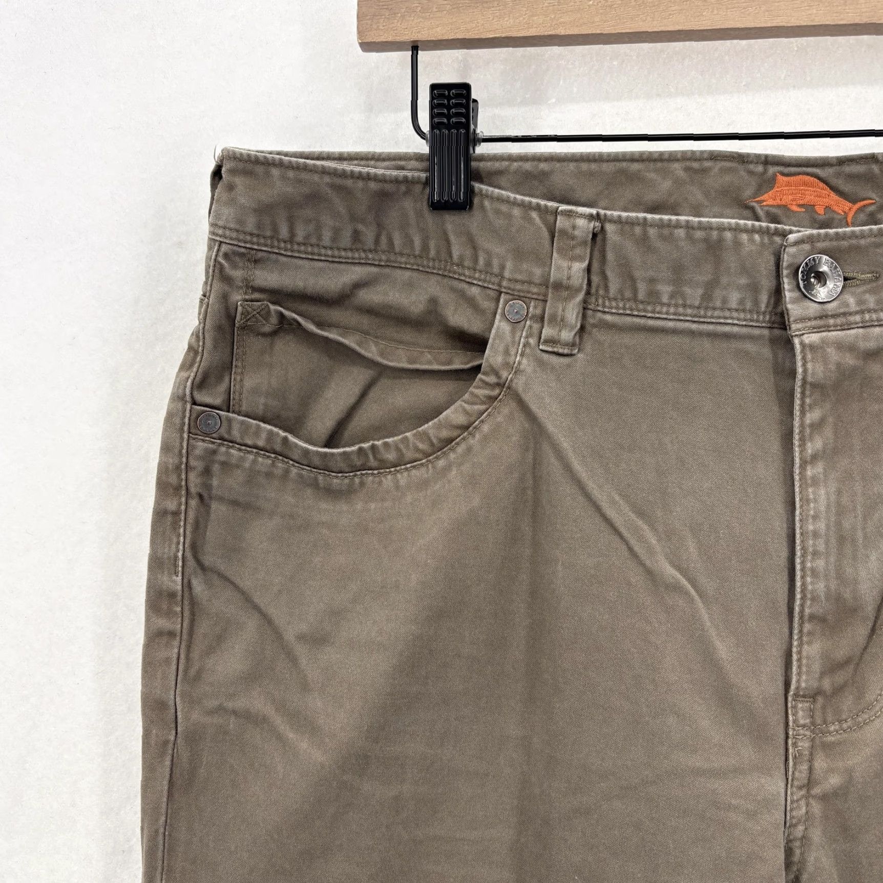 Tommy Bahama Tommy Bahama Pants Mens 35x30 Brown Pima Cotton Stretch Straight 5-Pocket Casual Size US 35 - 3 Thumbnail