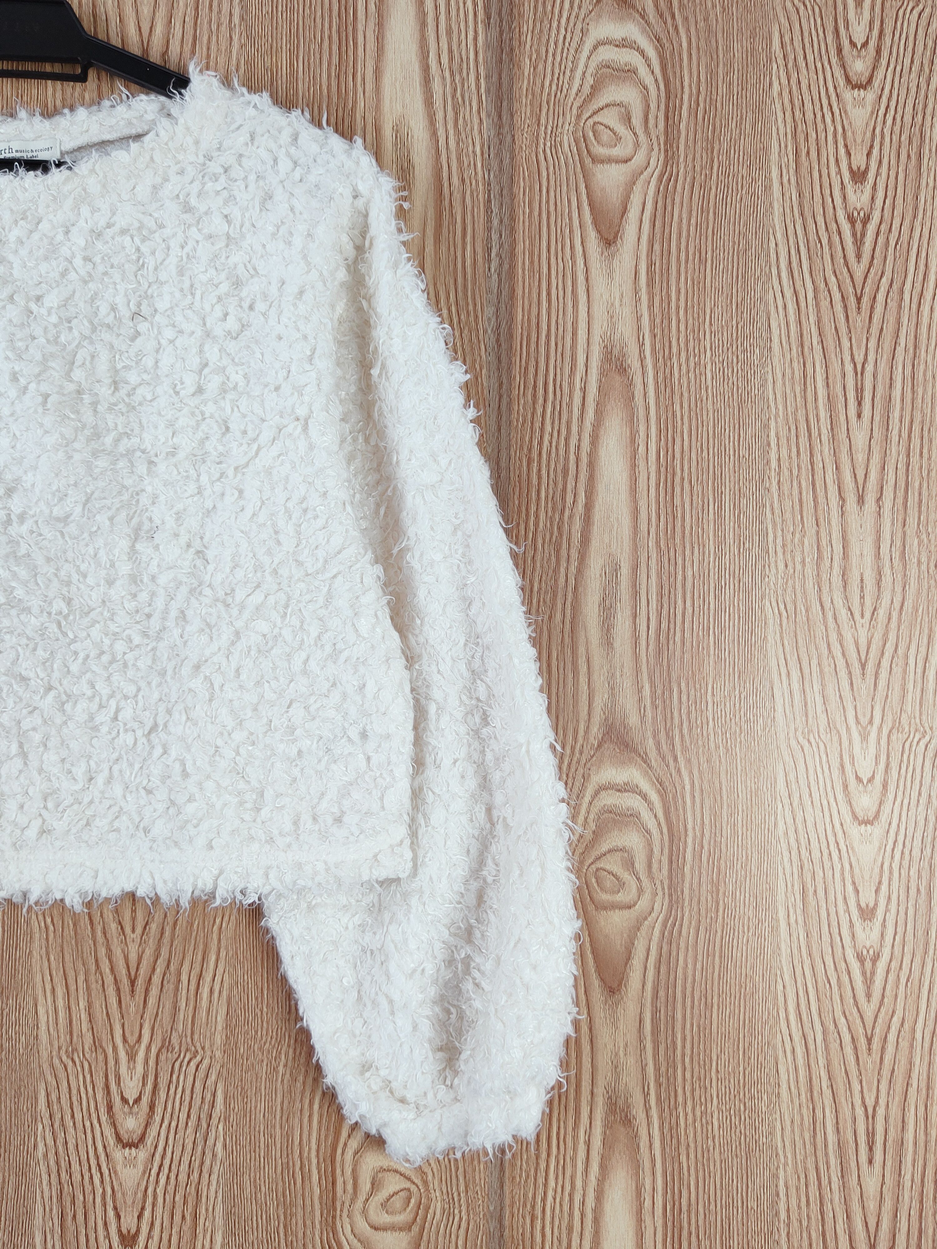 Japanese Brand × Vintage Earth Music & Ecology Ivory Fur Mohair Knitwear Size M / US 6-8 / IT 42-44 - 5 Thumbnail